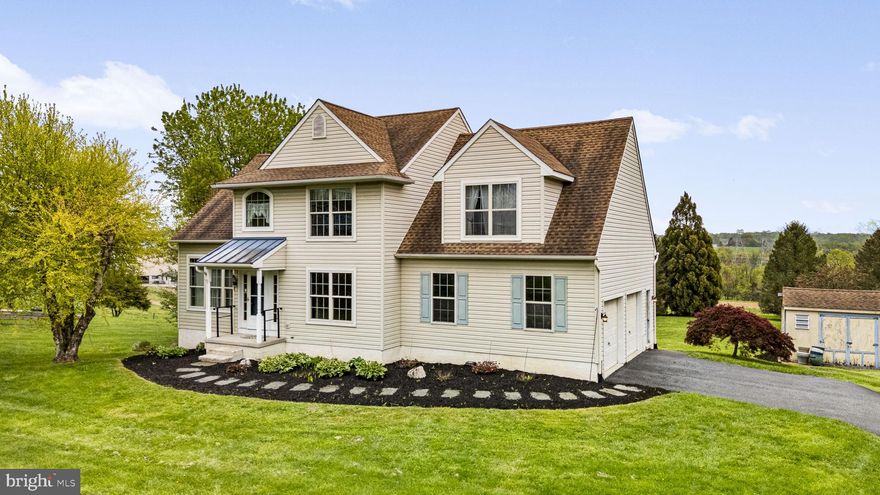 Welcome to your peaceful country retreat in Southern Chester County, located in the highly desirable Oxford Area School District. Built by Cedar Knoll, this thoughtfully designed home offers an open and inviting floor plan with a unique living room and family room combination, highlighted by elegant pillared knee wall dividers and a soaring cathedral ceiling. The eat-in kitchen flows seamlessly into the family room and features generous peninsula counter space, a pantry, and an included refrigerator—perfect for everyday living and entertaining. Sliding doors lead to a spacious deck where you can unwind and take in picturesque views of a neighboring Amish farm. Flexible living continues with a laundry setup that can be configured on either the main level or upstairs to suit your needs. The walkout basement provides excellent potential for future finishing, adding even more living space. Recent upgrades include a new roof (2017), and supplemental solar power for improved efficiency and long-term savings. Move-in ready and set in a serene location—come experience the lifestyle this home has to offer. Home is being offered "as is" Inspections will be for information only.