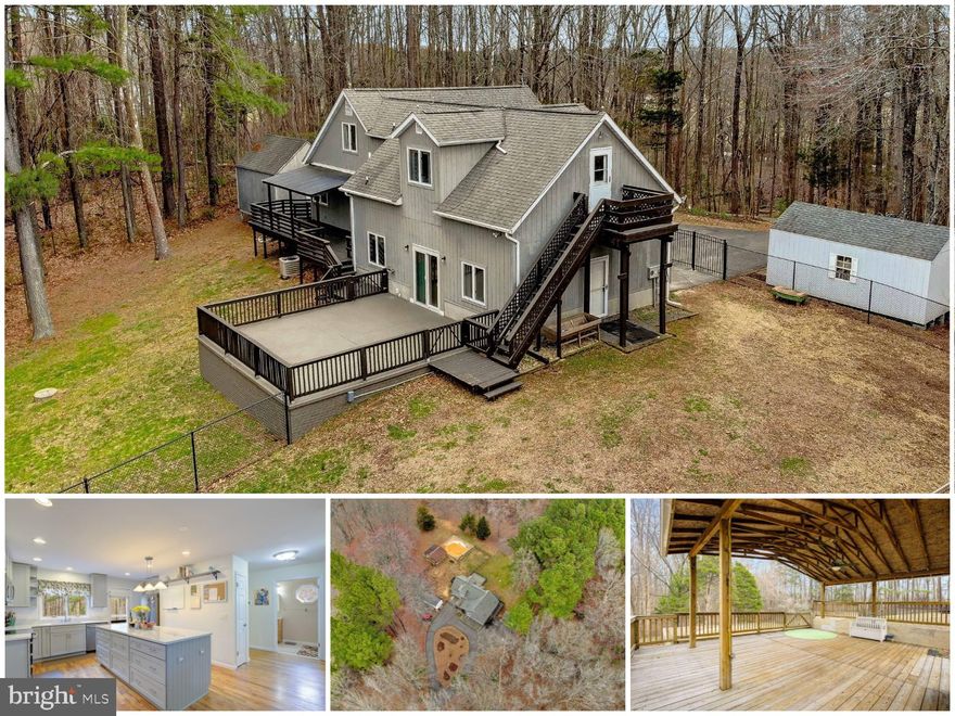 Set on expansive acreage, this property is a rare gem offering unmatched privacy and endless possibilities. 
 The home has 4 bedrooms and 2 full baths and is perfectly nestled in a prime location, off Chaneyville Rd. in Northern Calvert.  With plenty of land for chickens, sheep, goats, or sprawling garden beds, it’s an ideal retreat for hobby farmers or those craving a self-sufficient lifestyle.  The focal point of the home is the gorgeous kitchen, featuring 42" cabinets, gleaming quartz countertops, soft-close drawers, and oversized storage perfect for pots, pans, and all your culinary essentials. Hardwood floors flow throughout the main level, leading to a large den/living room or play area just off the kitchen—perfect for family gatherings or quiet relaxation.  Outside, expansive decking and patio areas invite you to savor the serene surroundings, while a covered pavilion provides a versatile flex space for crab feasts, entertaining, or simply unwinding with friends.  Over 1,200 sq. ft. of decking and patio area! If the privacy and indoor/outdoor space doesn't sell you, the location will.  Just 2 minutes from the Patuxent River, you can enjoy kayaking, crabbing, and outdoor adventure.  Newly constructed Northern High School is just a few minutes away, and the property offers an ideal commute to Washington, DC, Joint Base Andrews (JBAB) and even Pax River Naval Air Station.  New carpet and pad replaced in 2022.  Hot tub hookups on patio and subpanel installed, decks stained/painted, new washer / dryer 2024.  Old pool demolished and house and sheds pressure washed in 2025.