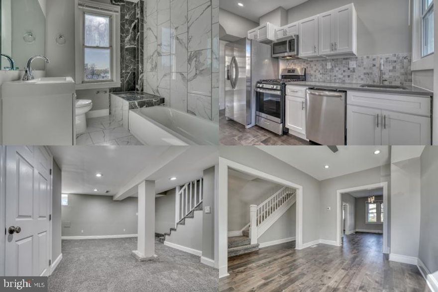 Price reduced! Elegant Renovation! All New Kitchen with Quartz Countertop and Coordinating Backsplash,  Stainless Appliances, and Wood Shaker Cabinets, Walk-in Pantry. Basement Suite with Family Room, Bedroom & Full Bathroom with Custom Tilework. The 2nd floor Full Bathroom features Stunning Calcatta Tile and Designer Plumbing and Lighting Fixtures. New HVAC System, Elegant New Wood Flooring, New Wall to Wall Carpeting, Modern Designer Lighting Fixtures, Recessed Lighting, New Doors, Replacement Windows, Front Porch and 2nd Floor Balcony.. You Will Love This Home ! Ask L.A. about Bonus