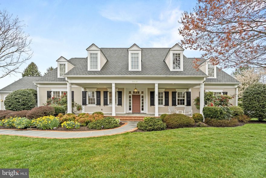 The timeless and classic architecture of a Cape Cod with a wide, welcoming front porch and dormer windows sited on a bucolic 2 acre private country setting invites you to explore more about this absolutely picture perfect home. Constructed by legendary local builder Brendan O'Neill, the quality of construction and the exceptional detail of the finishes is unsurpassed.  The home looks and feels like new.  These Owners had the home custom built so they could "age in place."  It's a perfect floor plan for that with the garage, laundry, kitchen, Primary Suite and the patio all on one level.  Smartly, these Owners also designed a second Primary Suite on the Upper Level to accommodate Owners who don't need one level living.   From the high grade Pella windows to the solid wood 6 panel doors, high ceilings, thick crown moldings, the crystal door knobs and the gleaming hardwood inlaid floors, you will know this home is nothing like your average tract home.  Just imagine the solid construction behind the walls!  Entering the home, your eyes will lead to the Great Room /Living Room with a coffered ceiling, custom built-in bookcases, a wood burning fireplace with a marble surround and a wall of windows and doors leading to the rear yard.  Off the Foyer is the Formal Dining Room with double exposure, wainscoting and wide crown molding. Through the Dining Room you'll find the expansive Gourmet Kitchen with hardwood floors, stainless steel appliances, a center island and beveled granite countertops. The Kitchen/Family Room features a beautiful gas fireplace with an additional seating area and bay window plus access to the patio. Off of the Kitchen is the practical and convenient Mudroom and Laundry Room and another half bath. On the right side of the Main Level you will find a private Study that connects to the Primary Suite. The comfortable Primary Bedroom boasts great natural light with double exposure, and large closets. The Primary Bathroom offers a spacious stall shower, soaking tub and dual vanities.  Upstairs you will find three more well proportioned Bedrooms and two Full Bathrooms. The Lower Level with 9' ceilings offers an oversized Recreation Room with wall-to-wall carpet and built-in wet bar/ almost 2nd kitchen with a refrigerator and dishwasher. Behind the Bar is a Private Office/ additional bedroom/Au Pair Suite with stairway access to the outdoors and an adjoining Full bathroom.   An exercise room/hobby room and a generous storage room complete the Lower Level.   Ideally located, this home is close to the I-270 BioMed Corridor, Falls Grove, Shady Grove Hospital Center and only 15 minutes to Potomac Village.  The impressive contemporary art museum, Glenstone, is just down the street.  Every day shopping, movie theaters, restaurants, etc. all are within close proximity.  Come relax and enjoy a truly special offering.  You'll enjoy every minute of this easy living lifestyle!  Churchill School Cluster