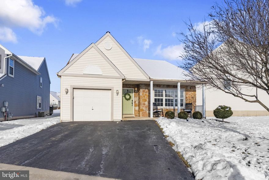 Welcome to 1 Gleneagles Rd in Limerick Township—a beautifully updated 2-bedroom, 2-full-bath rancher offering easy one-floor living and a setting that’s truly hard to replicate. Step inside to a comfortable layout designed for everyday convenience. The updated kitchen (2025) is the heart of the home—fresh, functional, and ready for everything from quick weeknight meals to hosting friends. Both bedrooms are well-sized, and with two full bathrooms, there’s great flexibility for guests, a home office setup, or shared living. Downstairs, the full unfinished basement provides incredible bonus potential—ideal for storage today and a future finished space, home gym, workshop, or hobby area down the road. Outside is where this home really shines. Enjoy quiet mornings on the scenic front porch, then unwind out back on your private patio, framed by mature privacy trees. And for golf lovers, you’re in a prime spot—right at the 13th hole tee box of Landis Creek Golf Course, giving you a unique backdrop and a daily dose of green-space scenery. Convenience meets lifestyle here—quick access to Route 422, premier shopping at Philadelphia Premium Outlets and Providence Town Center, and standout dining nearby, including Creekside Restaurant. From the scenic surroundings to the effortless ranch layout, this home checks every box. Opportunities in Golf Ridge don’t come along often—come see it before it’s gone!