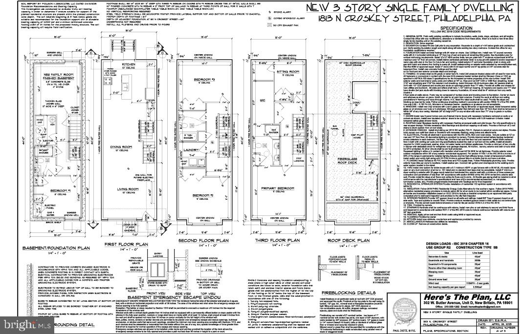 Seize the opportunity to build without the wait! This 15x75 shovel-ready lot comes complete with approved building permits and architectural plans for a three-story single-family home featuring a finished basement and rooftop deck. Located in a rapidly developing area surrounded by new construction and strong investor activity, this is a prime chance to capitalize on a growing neighborhood. Whether you're a builder looking for your next project or an investor seeking a streamlined opportunity, this lot is ready to go—just break ground and build.