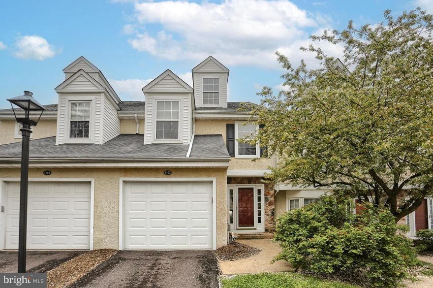 **Lease out for signatures** Coventry Pointe community is very conveniently located to Rt 100/422, but tucked back off a quiet, non-through, road. This unit has lovely upgrades. 2 story entry, with hardwood floors. Powder Room and interior access to garage just off entry. Kitchen with breakfast bar, granite, newer cabinetry and appliances is open to the Dining/Family Room area. Large deck opens off of Dining area, overlooking open space.   Head upstairs, you'll find the Primary suite with walk in closet, vaulted ceiling and large bathroom with soaking tub and shower. Additional Bedroom and updated Bathroom on 2nd floor. Laundry completes the 2nd floor. Walk-out Lower level is finished with awesome flex space!  Still plenty of room available for storage.