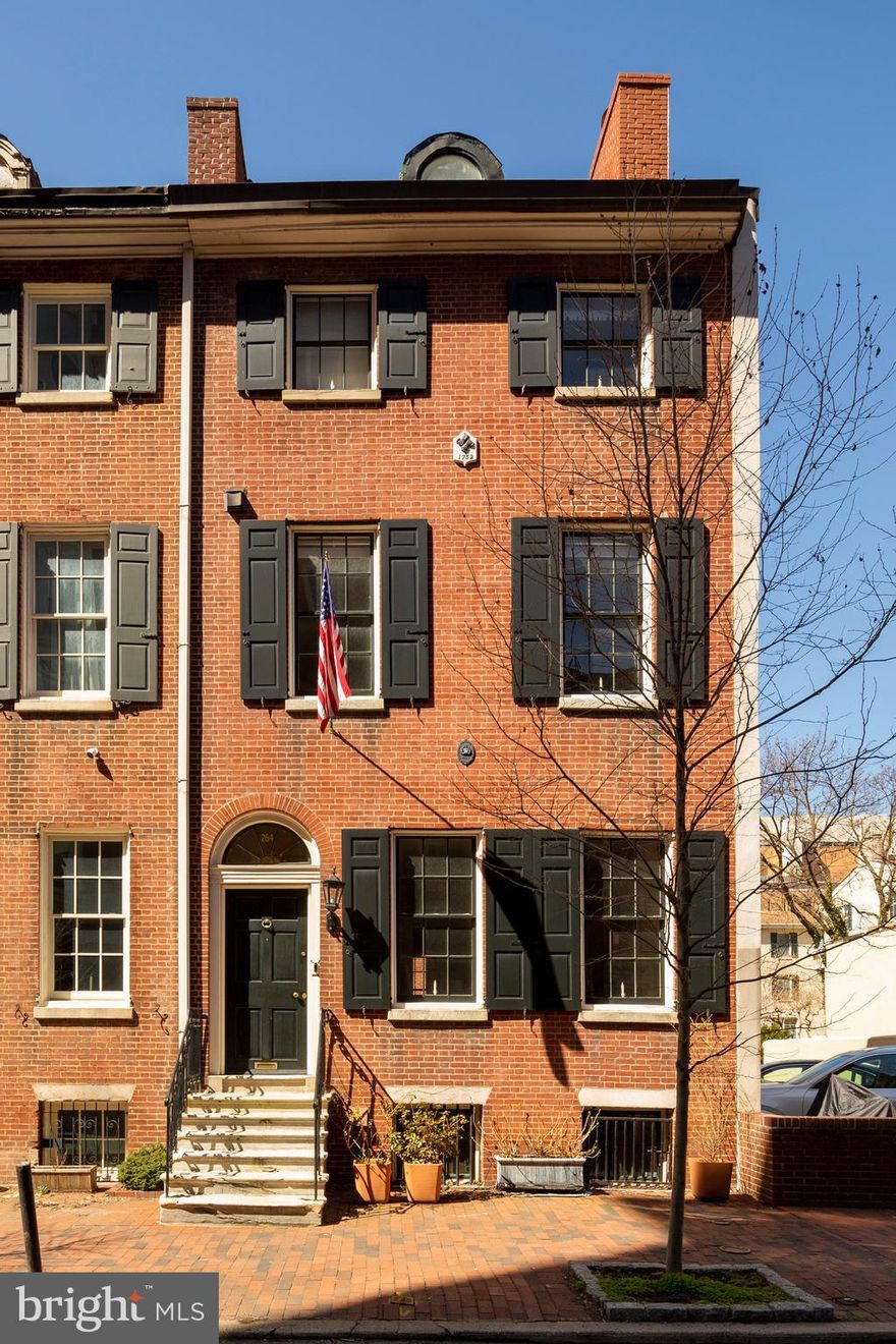 Only 2 blocks away from the desirable Washington Square Park, this over 3000 square foot home is the perfect combination of classical design and contemporary style. Originally built in 1816 by renowned architects Voith and MacTavish, this 4 bedroom, 2.5 bathroom, 2 car parking home features wide-plank hardwood floors, towering windows, 5 marble and brick fireplaces, high ceilings, and intricate molding throughout. The 1st floor features a formal living area, followed by an elegant dining room. The Gregorian kitchen boasts lots of natural light, custom Leicht wood cabinetry, quartz countertops, and professional-grade Subzero and Miele appliances. The south-facing, private backyard oasis contains an abundance of teak wood, brick pavers and ample sunlight. This space is large enough to host family gatherings and summer-time barbecues. The 2nd floor is where the full-floor, master suite is located with custom window treatments and a cavernous, walk-in closet. The spa-like marble bathroom has a fireplace, seamless glass shower walls, and exquisite countertops. The 3rd floor houses 2 more substantial bedrooms with plenty of closet space, the 2nd full bathroom, and a laundry area. The 4th floor could make for a 4th bedroom, office or bonus room, perfect for working from home. Being situated in Washington Square West with a 98 WalkScore means there are endless options for cuisine and boutique shops. This property is located within the McCall Catchment. The sale includes prepaid parking on the adjacent lot through the end of 2022 for 1 car and 2 motorcycles, as well as a deeded, covered spot on the same block. Don’t miss your chance to schedule a showing for this one of a kind home!