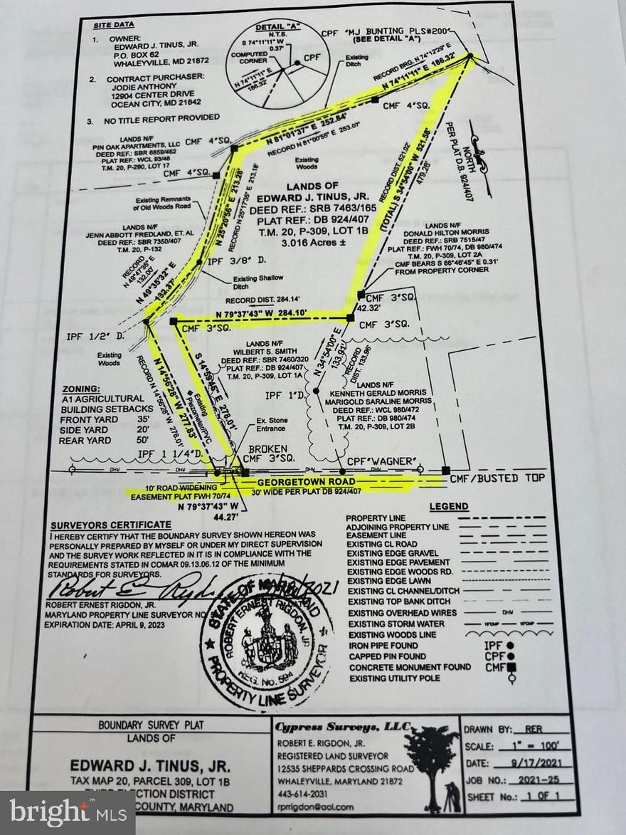 Build your dream house!   If you are looking for some acreage look no further, this property is 3.016 acres .   This property is just off Route 113 and close to Berlin, America's coolest small town.   The property is conveniently located near Ocean City Beaches and Assateaque  Island.  Survey has been done an soil samples are completed.   No HOA to worry about let's start the process and get exactly what you want in a home.