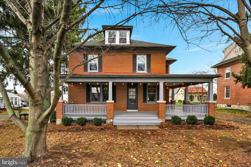 Welcome to this Craftsman home where classic charm meets modern convenience. From the moment you step into the inviting wrap-around porch you'll feel right at home. Beautiful wood floors and original chestnut trim flow throughout the living spaces enhancing the warmth & character of every room. The main floor has a large reception room, living room, formal dining room with custom built-ins, a well-designed half bathroom and amazing remodeled kitchen. While holding its charm with some original features, the kitchen includes custom shelving, updated appliances, granite counters, functional island and more. Upstairs you'll find 4 spacious bedrooms, an entrance to the 2nd floor balcony off the primary bedroom, and the fully remodeled bathroom. Walk up attic access with 2 brand new windows just professionally installed. The garage has stairs to a spacious 2nd floor storage room; and there's also a workshop which is perfect for your hobby or craft space. Other features include a covered back porch, plenty of parking, partially fenced private yard with mature plantings and bilco doors to the basement. Whether you're relaxing on the porch or entertaining family and friends, this stunning home is a perfect blend of style and comfort.