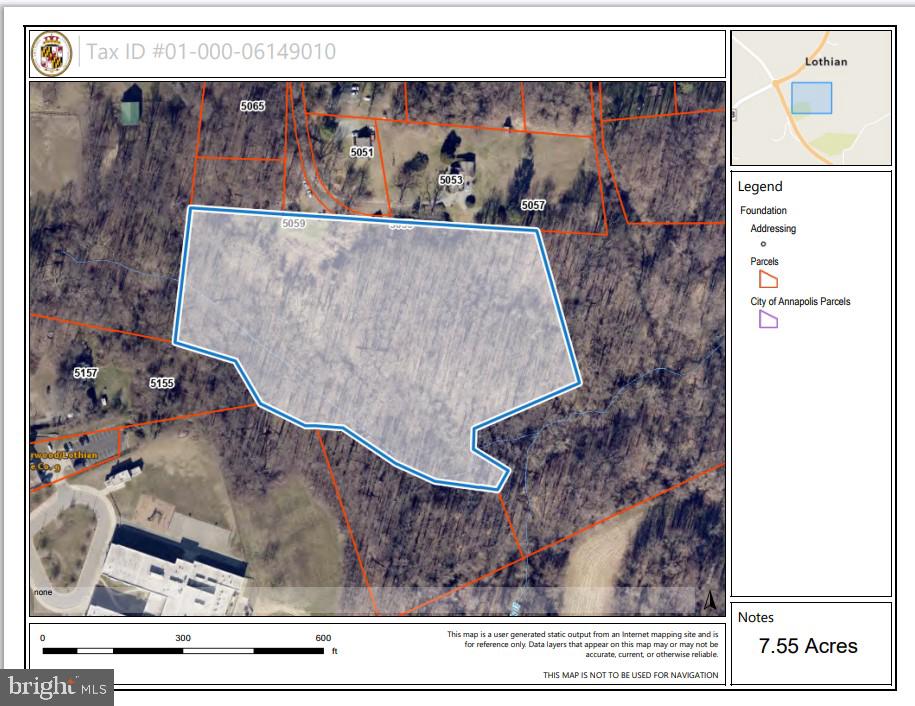 ***Perc Approved*** Unlock the potential of 7.55 buildable acres on Solomons Island Road! This expansive lot offers the ideal setting to bring your dream home to life, with plenty of space and flexibility to design exactly what you envision. Enjoy a prime location near the Lothian Fire Department and Lothian Elementary School, just across from the updated Hitching Post Plaza. With a perc test already approved, you're one step closer to building your future.
This RA-zoned parcel can be purchased separately or as part of a bundle for $475.000 (2 acres MLS#MDAA2099030 & 7.55 acres s #MDAA2099036) . The median sales price for new construction homes in the area is $1.1 million, making this a promising location for building your custom home. We have a preferred builder we can connect you with! Contact us today to get started.