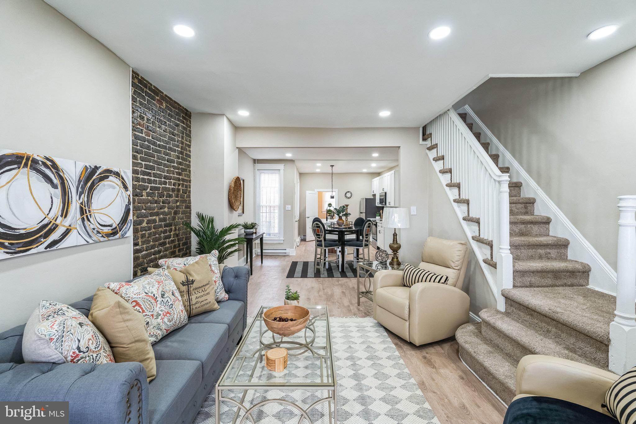Beautifully Renovated Home in Olney!
Welcome to 5016 N 7th St, a stunningly updated 3-bedroom, 1-bathroom home in the heart of Philadelphia's Olney neighborhood. Step inside to discover a freshly renovated main level featuring brand-new laminate wood flooring that flows seamlessly through the spacious living room, dining area, and kitchen. The stylishly upgraded kitchen boasts brand-new white shaker cabinets, gleaming granite countertops, and stainless steel appliances, making it a perfect space for cooking and entertaining.
Upstairs, you’ll find three comfortable bedrooms with plush wall-to-wall carpeting, providing a cozy retreat. The renovated bathroom exudes modern charm with a chic vanity and contemporary finishes.
The finished basement offers additional living space, perfect for a home office, playroom, or extra storage. Convenience is key, with laundry located on the main level just off the kitchen.
Don’t miss your chance to own this move-in-ready gem in a fantastic location. Schedule your showing today!
