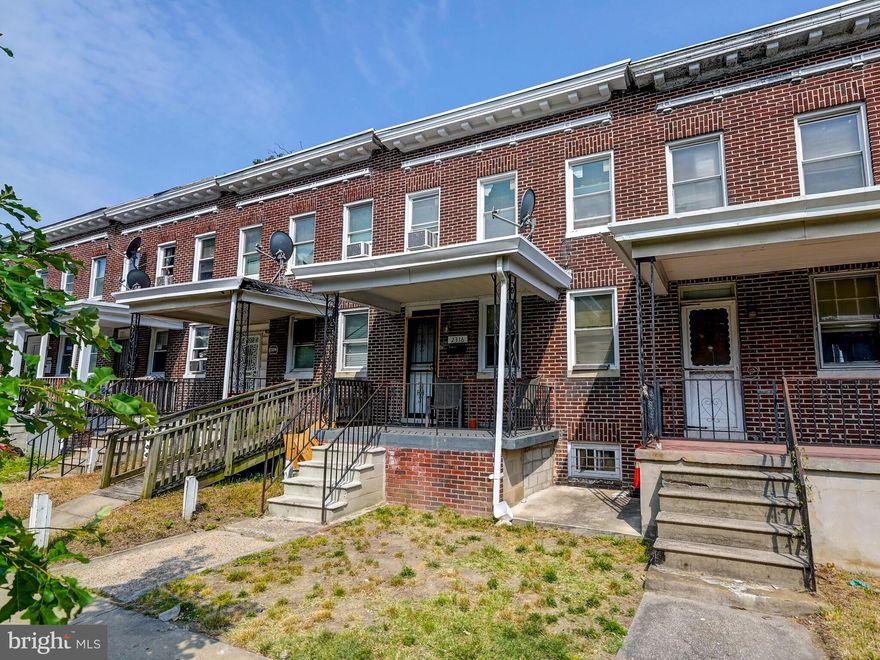 BACK ON THE MARKET DUE TO BUYER DEFAULT!!!!  Their loss is your gain!!! DON'T MISS THIS INVESTOR SPECIAL! 3 Bedroom, 1.5 bath front porch colonial - has replacement windows and 7 year old rubber roof. Recently owner occupied, now cleaned out and ready for updates! Perfect easy rental to add to your portfolio with rents averaging $1500.00 a month in the area, or fix and flip with neighborhood ARV's around $220k! We even have a contractor that can do the work for you! Great location in the East Baltimore Midway district with easy access to Waverly Shopping Center, Clifton Park, Lake Montebello and Johns Hopkins University, as well as major highways and bus routes. This is a great opportunity! Sold as is.