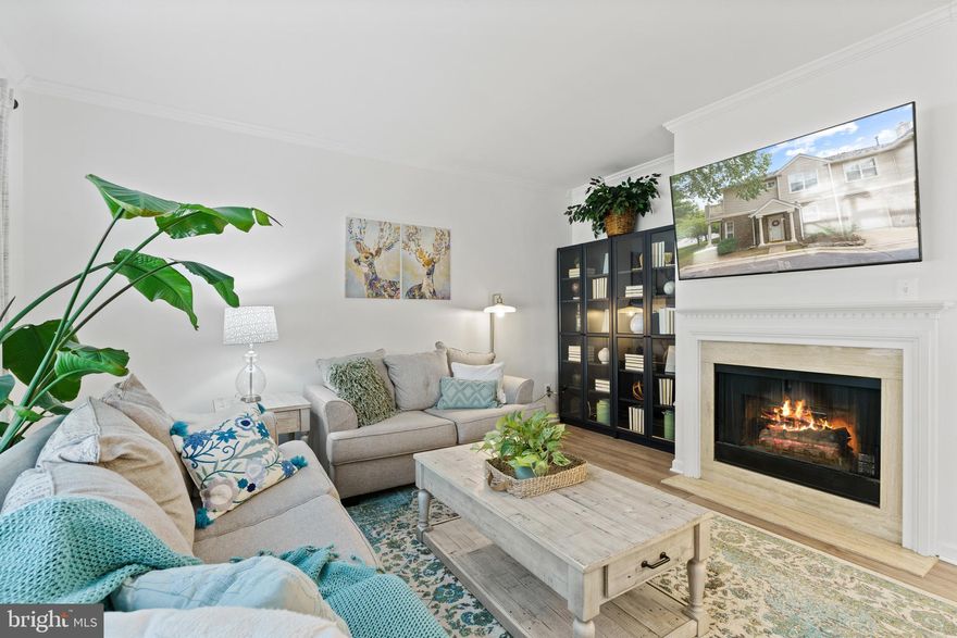 This beautifully refinished end-unit townhome condominium, built in 1994, greets you with style and charm. Enter the front door into a large open living space, LVP floors throughout the main level. On the right, is the kitchen with newer stainless steel appliances. The powder room is conveniently located next to the kitchen as well as the newer washer dryer set, which leads to the one car garage. 

On the left of the front door is the ample sized dining room, which flows to a large living room with gas fireplace. 

There's even a beautiful patio for you to sit out and enjoy the crisp fall weather. 

Upstairs are two bedrooms, each including it's own bathroom and closet. The primary owner's suite boasts a large walk-in closet with beautiful built ins as well as a private balcony.  

This home in Chelsea Courts neighborhood is conveniently close to everything needed for work, play and general living.  The community includes tot lots and playgrounds, as well as access to University Center's ROA's recreational facilities, which include a swimming pool, tennis courts, and a clubhouse.  The home is within minutes from dining and shopping at One Loudoun, Trader Joe's, Top Golf, Route 7, and The George Washington University Virginia Science and Technology Campus. Condo association has informed us that the exterior maintenance will be happening within the next few weeks. This means new mulch, new column/painting of columns, etc. There is a one-car garage, one assigned parking space right outside the front door, and one guest pass. 

Open House on Saturday, October 16th 1-4PM 

*Alexa devices are present in the home
**Photos, video, floorplans, and  3d matterport are available