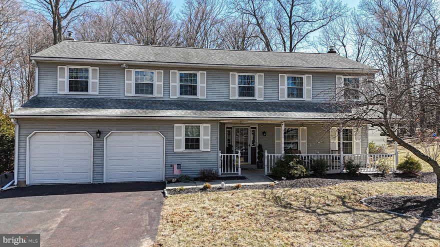 Check out our attached video! Fortunate for your buyers this gorgeous property is available again. One buyers loss is another buyers gain:)  Lets get right to it. Extremely large Colonial, with very unique layout.  This beautiful property is located on a cul-de-sac in Holly Hill section and  highly sought after Central Bucks School District.  Covered front porch to large foyer entry.  Spacious living room with faux brick accent wall, formal dining room, amazing sized eat-in-kitchen with tons cabinetry, endless counter space, center island (with storage), large pantry with pull-outs, over mount micro, deep sink, top/bottom fridge with ice maker. Step into the beautiful family room with new carpeting, wood burning fire place and sliders to light  filled 3 season sun room with all new windows that overlooks our paved patio and natural tree landscaped rear yard. First floor newly updated laundry room and powder room. Second floor has an absolute amazing main suite with pocket door to an unbelievable large additional room with vaulted ceilings that could be offices, workout, or nursery. possibly all. Spacious ensuite 4 piece ceramic tile bath with jacuzzi soaking tub, separate stall, & linen closet.   Three additional very nice sized bedrooms, updated hall bath, hall linen closet, and access to attic for additional storage space. Lower level finished family or game room area with separate storage/utility  room with walk-out access. I know sounds incredible right? Well how about custom paint, tilt-in-windows with built-in grates, wood flooring, new laminate flooring, closet shelving systems, crown molding, chair rails, tongue and grove accents, newer heater, extended rear patio, mature landscaping, updated walkway and retaining wall, large 2 car garage with electronic opener. This home is conveniently  located to shopping, entertainment, park, dining, and pubs. Easy access to major highways and Turnpike. Seller can accommodate a quick settlement.  Inspection reports available for review,  nothing major however seller noted any repairs that were completed.