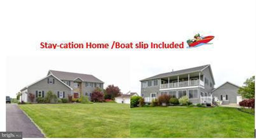 Stay-cation Home!  Vacation everyday, take a golf cart ride to the community beach for bonfires and gatherings. Home Includes a boat slip membership. Enjoy water sports, and a stocked fishing pond, beautiful views of the river, see the summer fireworks from your private porches. Home has the perfect layout for company. Oversized 2 car garage for your toys. Only a few mins to Elk Neck State Park.