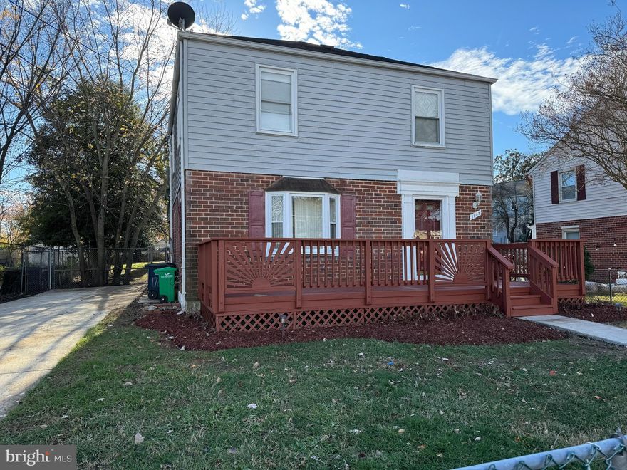 LOCATION! LOCATION! LOCATION! WOW! 
4 BEDROOMS 1 FULL BATHROOM, INSIDE FRESHLY PAINTED, HARDWOOD FLOORING SANDED, FRESHLY STAINED AND CLEAR COATED, REMODELED FULL BATHROOM, LARGE LOT WITH FULLY FENCED IN FRONT AND BACK YARDS, IN SOUGHT AFTER AREA OF PARKLAWN.
 LARGE FRONT PORCH DECK 24' X 8' AND A LARGE BACKYARD DECK 24' X 16'.
 CLOSE TO SHOPPING, RESTURANTS. BUS ROUTE, METRO STATION, PG MALL, AND LANGLY PARK SHOPPING AREAS. 

SELLER PREFERS BRENNAN TITLE COMPANY FOR CLOSING! ALL TITLE SEARCH COMPLETED; ALL LIENS FOUND, CLEAR TITLE FOR FAST CLOSING!

A MUST SEE! IT WON'T LAST LONG!