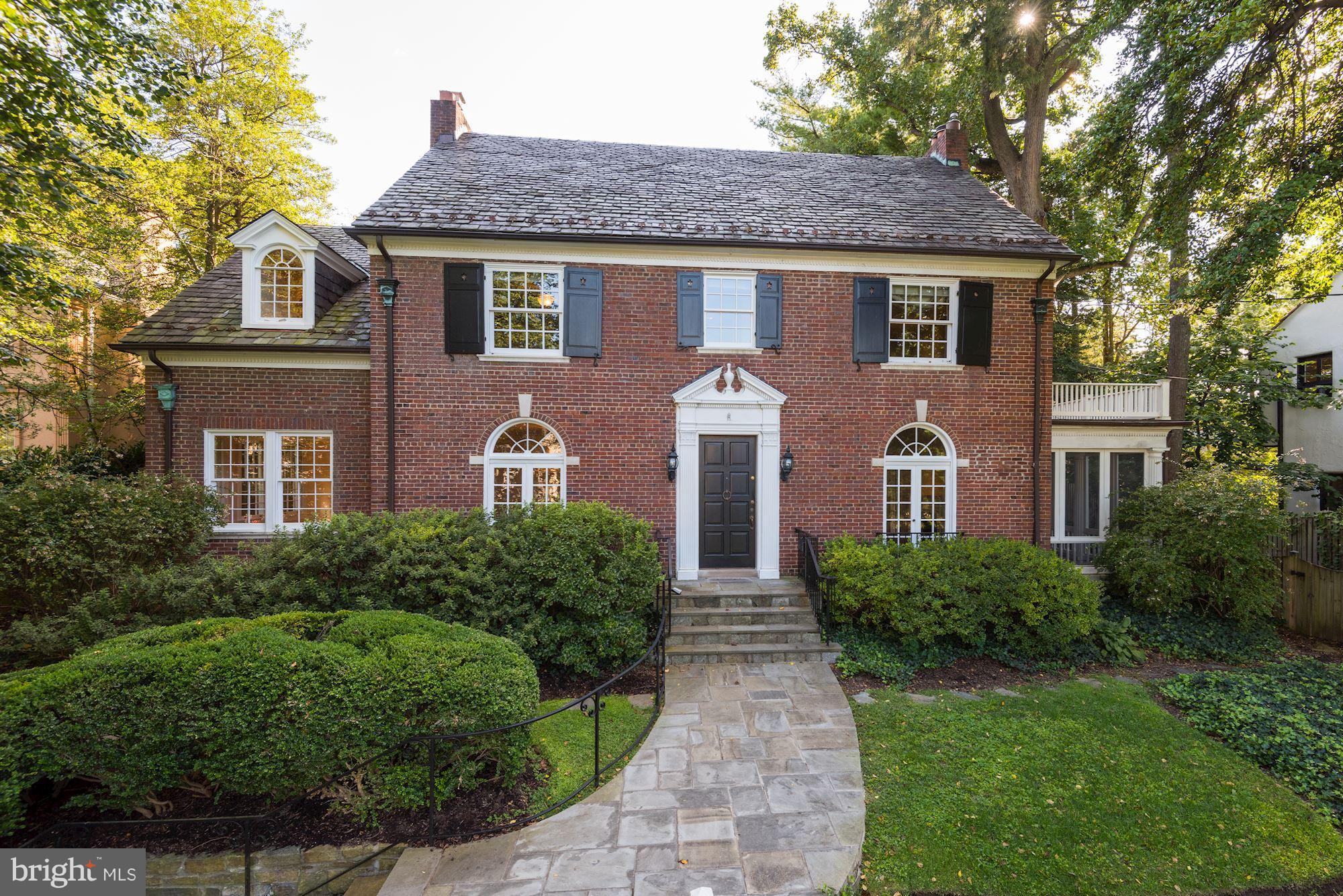 Beautifully appointed Georgian Col. in Chevy Chase Village with exquisite architectural detail. Thoughtful renovations throughout, including updated kitchen, screened in porch, basement and patio. Two gas fireplaces, high ceilings, formal living room, and separate dining room. Professionally landscaped yard and a detached 2-story 2-car garage.
