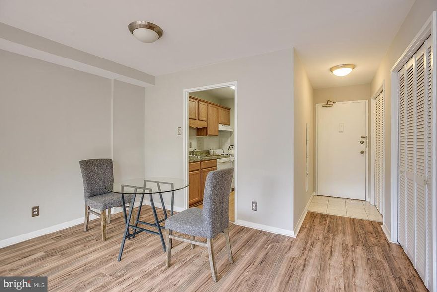 Fab sunny large junior 1BR with tons of closets, new floors, fantastic views avail in full-service bldg. Rent incl gas, electric, water. Resort-style living. Building amenities incl a staffed front desk, on-site property management and maintenance, outdoor POOL with sundeck and grill, and ample FREE PARKING for residents and visitors. Walk to Silver Spring Metro.