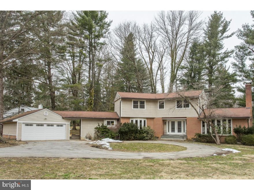 Tranquil setting in heart of the Mainline. This 4 bedroom 2.5 bath Colonial sits on large level (.93 acres) offers plenty of room for outdoor activities even a pool and is conveniently located just minutes to the train station, shops and restaurants of Bryn Mawr. This home has much to offer,a circular driveway, hardwood floors thru out , pocket doors, great room with wood burning fireplace, 2 patios and a den or a home office : finished walk out basement can be a great recreational space or media center. This beautiful home was updated in 2011 with all new windows ,doors ,siding , roof,gutters and H-VAC system and is just awaiting your custom touches