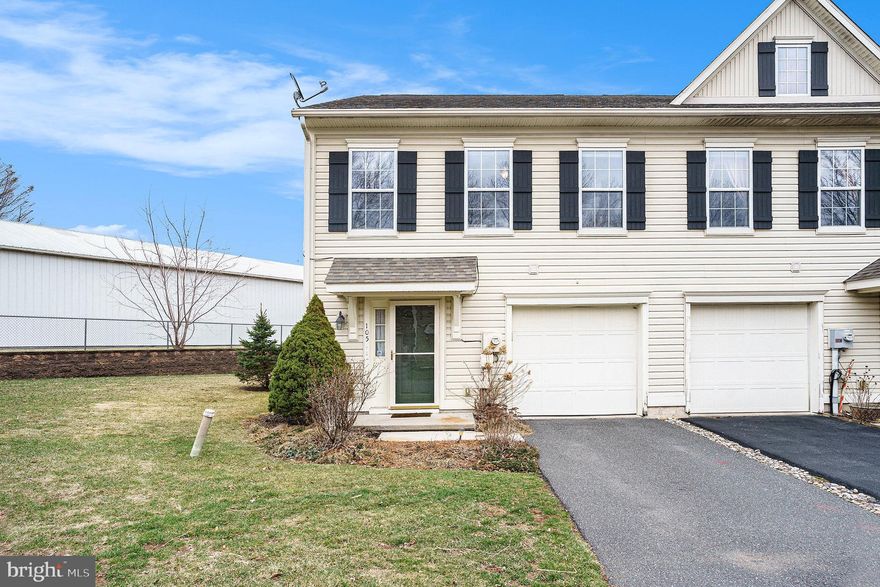 Discover the perfect blend of comfort and convenience in this spacious 3-bedroom (plus bonus room!), 2.5-bath end-unit townhome in the desirable Red Oak Farms community. This beautifully designed home welcomes you with a bright foyer and an open floor plan, creating a seamless flow between the kitchen, living, and dining areas. Large windows and a sliding glass door fill the space with natural light, while recessed lighting enhances the modern feel. The kitchen boasts stainless steel appliances, complementing the 42 in cabinets which provide maximum storage space. A convenient half bath and inside access to the one-car garage complete the first floor. The attached garage includes a hidden pull-down screen door, allowing you to transform it into a flexible indoor-outdoor space. Upstairs, you'll find two well-appointed bedrooms, each offering ample closet space, and a shared full hall bath. The primary suite is a true retreat, featuring a large walk-in closet, private ensuite bath, and exclusive access to the versatile loft—perfect as a home office, nursery, fourth bedroom, or bonus space. A second-floor laundry closet adds to the home's convenience. Ideally located just off Route 322, this home offers quick access to major roadways, shopping, dining, and more. Don’t miss the opportunity to make this inviting home yours—schedule a showing today!