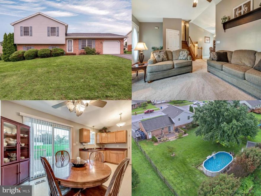 This home beams with pride of ownership & is ready for new owners! Open layout on the main level is great for entertaining & the vaulted ceilings provide a spacious feeling. Lower level offers a large family room for relaxing. New HVAC! Tons to enjoy outside including the flat fenced back yard, deck, above-ground pool, landscaping, & storage shed. Plus a great view of the mountains. Lots to love!