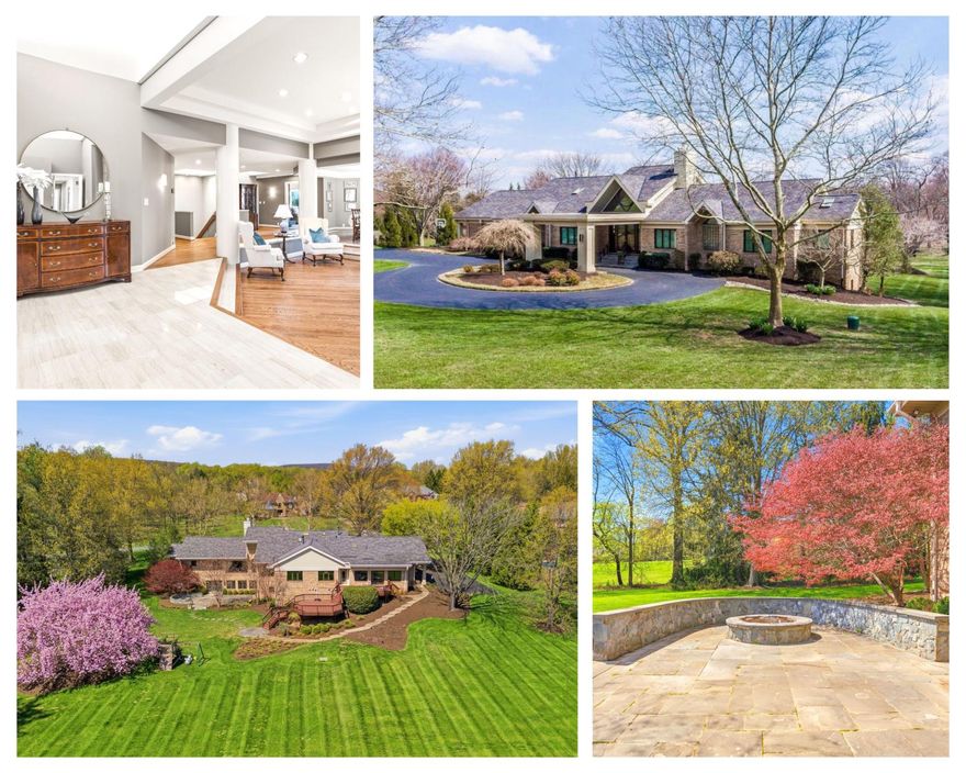 Experience the pinnacle of luxury living in this extraordinary custom brick contemporary home, offering nearly 8,500 square feet of finished space on a breathtaking 2.22-acre lot with stunning mountain views.

Nestled within the coveted White Flint Springs community, this property offers an exceptional blend of privacy, prestige, and natural beauty - just minutes to downtown Frederick, major commuter routes, and best of all, NO CITY TAXES. Surrounded by mature and flowering trees with lush, custom landscaping, the setting is complemented by a circular driveway, three-car garage, and exceptional outdoor living spaces including a multi-level deck and slate patio with a custom fire pit - perfect for entertaining.

Inside, a stunning marble entryway welcomes you into an elegant yet inviting interior featuring a sunken formal sitting room, an open-concept layout, and a gracious formal dining room adorned with tray ceilings. The main level showcases soaring cathedral ceilings in the family room and gourmet kitchen, where expansive spaces and thoughtful design create the ideal setting for both daily living and hosting. A tiled all-season room, bathed in natural light, opens seamlessly to the deck and expansive backyard oasis - perfect for taking in the surrounding mountain views.

Designed for ultimate convenience, the main level offers true one-level living with two additional bedrooms, each with its own private full bath, as well as two half baths for guests. A spacious laundry room with brand new washer and dryer adds everyday ease. The luxurious primary suite is a private retreat, complete with a large sitting area, separate sleeping quarters, a custom walk-in closet, and private balcony access. The spa-inspired bath features heated floors, marble finishes, dual vanities, a soaking tub, and a large glass-enclosed shower.

The walk-out lower level is truly a home of its own, offering incredible flexibility with three separate access points from the main level. Highlights include a full in-law or au pair suite with a large bedroom, full bath, and full kitchen with stainless steel appliances. Additional spaces include a sprawling family room and exercise area, another generously sized bedroom with a full bath, a sauna, steam shower, cedar closet, and abundant storage throughout. Step outside to the beautifully designed slate patio with built-in seating and fire pit for year-round enjoyment.

This meticulously maintained home features numerous recent upgrades, including dual HVAC systems, newer hot water heaters, a newer well pump, and a water filtration system - all routinely serviced for peace of mind. With four gas fireplaces adding warmth and sophistication throughout, this one-of-a-kind residence perfectly blends timeless elegance with modern comfort in one of Frederick's most desirable communities.