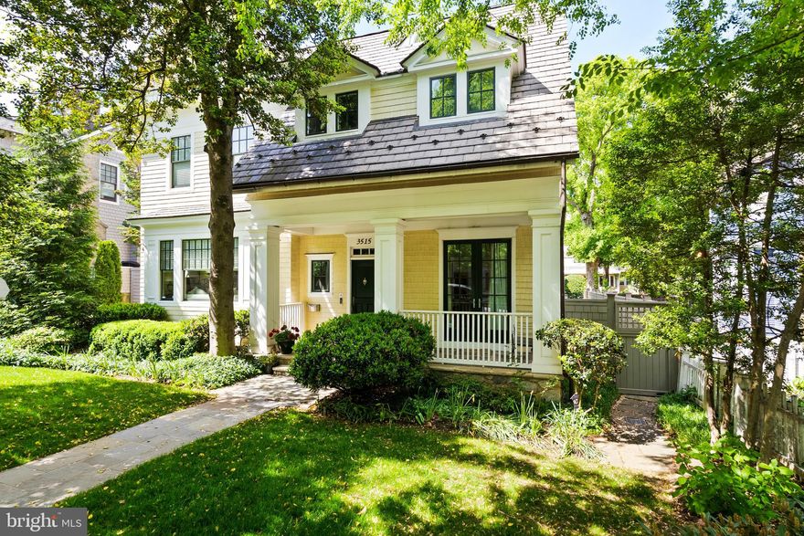 3515 Porter Street NW is a stunning semi-detached home in the heart of Washington, DC’s coveted Cleveland Park neighborhood. This 5-bedroom, 4.5-bathroom residence effortlessly blends classic charm with contemporary updates, offering a lifestyle of sophistication, convenience, and warmth. Step through the inviting entry into a formal sitting area, where a fireplace takes center stage, complemented by elegant built-ins and access to a charming porch. The formal dining room, perfect for hosting memorable gatherings, flows seamlessly into the show-stopping kitchen. Renovated in 2019, this culinary haven boasts top-of-the-line Wolf, Sub-Zero, and Bosch appliances, a striking solid walnut kitchen island, a cozy banquet, and a gas-burning fireplace that enhances the adjoining sitting room—a delightful space to relax and connect with loved ones. 
The second level features a luxurious primary suite, complete with a spa-like ensuite bathroom featuring a glass-enclosed shower, a soaking tub, a water closet, and double vanities. An additional bedroom, full bathroom, and a convenient laundry room round out this floor. On the third level, you’ll find two additional bedrooms and a full bathroom, offering ample space for family, guests, or a home office. The fully finished basement provides a spacious family room anchored by another fireplace, a full bedroom, and a full bathroom. This versatile space is perfect for hosting game nights, movie marathons, or accommodating overnight guests. 
The fenced backyard is a private retreat, ideal for outdoor dining, gardening, or simply soaking up the sunshine. The property also features off-street parking with an electric vehicle charging station—an essential amenity for modern urban living. Nestled in one of DC’s most desirable neighborhoods, this home is steps away from a vibrant array of restaurants, shops, and recreational options. Begin your day with freshly brewed coffee or a croissant from Saku Saku Flakerie, or treat yourself to breakfast at The Cracked Eggery, known for its creative egg sandwiches. Pick up a fresh baguette from Bread Furst to enjoy at home. For evenings out, the new neighborhood hotspot Little Black Bird offers an intimate setting to unwind with craft cocktails and small plates. Outdoor enthusiasts will love the proximity to the National Zoo and Rock Creek Park, offering miles of trails for hiking and biking. And with the Cleveland Park Metro Station (Red Line) just a short stroll away, commuting and exploring the city has never been easier.
