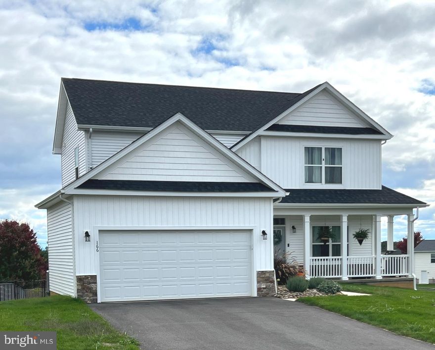 why wait for new?? ONLY 1 YEAR OLD! CHARMING MODERN FARMHOUSE 3 BEDROOM 2.5 BA- 2 STORY WITH FULL UNFINISHED WALK OUT BASEMENT- .35 ACRE LEVEL FLAT LOT WITH FULLY FENCED REAR YARD- AMAZING VIEWS OF MOUNTAINS & APPLE ORCHARDS- THIS ONE WONT LAST- GAS FIREPLACE, GAS COOKING, DUAL ZONE HVAC- LUXURY VINYL PLANK MAIN WITH OAK HARDWOOD STEPS TO UPSTAIRS- TRAY CEILINGS- CUSTOM 2 TONE KITCHEN WITH LARGE 8' KITCHEN ISLAND COMPLETE WITH BLANCO FARM SINK, 2 PEICE CROWN MOULDINGS, MASTER SUITE WITH TILE SHOWER & SEPARATE SOAKING TUB- ALL THIS JUST MOMENTS TO 81 & HOSPITAL.