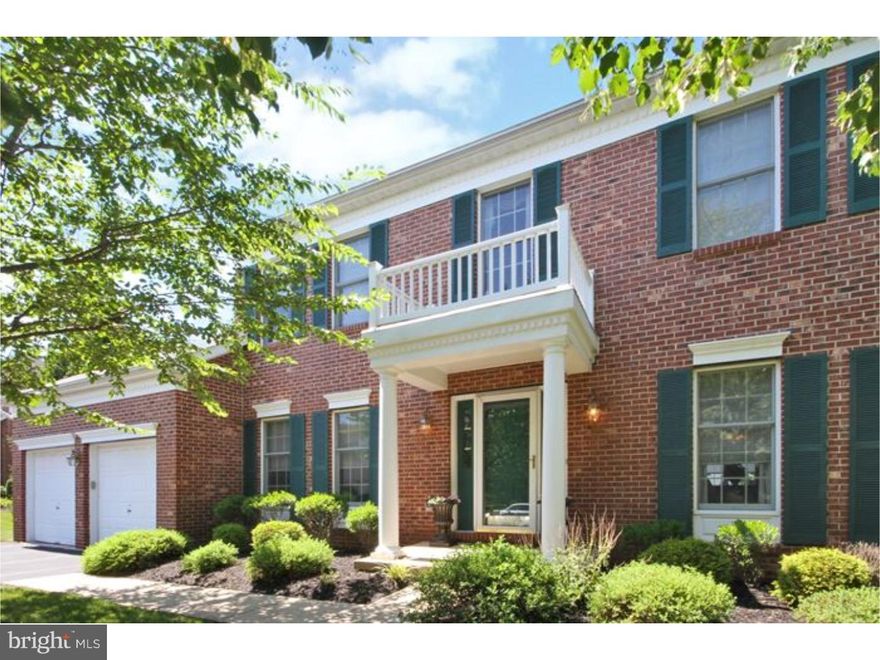 Shows like a model! Come see this lovely home in Blue Bell Country Club, in the Village of Bay Hill that has it all!!! This 4 Bedroom, 2.1 Bath Colonial offers a full brick front, 2 Car Garage and professionally landscaped. The entryway begins with beautiful hardwood floors, 2 story foyer and a beautiful window. The Living Room/Dining Room combination offers wainscoting, new neutral carpet & beautiful windows.  The large family room has an accent window, vaulted ceiling & a gas fire place. The newer chef's gourmet kitchen boasts 42" cabinets with granite composite overlay counter tops, island workstation, pantry, desk area, wine fridge and top of the line appliances. Adjacent to the kitchen/breakfast room is an expansive slate patio with shrubs for privacy.  Upstairs you will find 3 bedrooms all freshly painted &  new neutral carpet and a hall bath. The Master Bedroom Suite offers a vaulted ceiling,& a huge dressing area and the New Master Bath has Tile floor & his & her vanity w/custom cabinets, stall shower & soaking tub. The large basement with battery back up sump-pump is ready to be finished. Newer Heater/Furnace and Hot Water Heater.  Come and enjoy the life style living at Blue Bell Country Club.  Close to major shopping and Award Winning School (Wissahickon School District) ranked 9th by US News and World report. Buyer responsible for a one-time contribution of $2,900 to be paid at time of settlement.