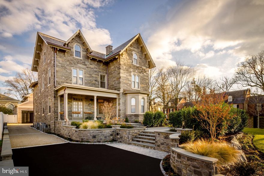 Introducing 4 East Chestnut Hill Avenue - A truly exceptional restoration of an historic Mid-19th century renowned Chestnut Hill building into 2 unique, urban residences brought to you by premier builder of a Philadelphia Magazine Design Home. With all of the original historic details and integrity of this classic stone structure including soaring ceilings, exposed stone work and beams, original wood work coupled with redesigned floor plan with all of the modern luxurious features for today's living make this a truly special residence. Enter this totally fabulous 3 BR/3.5 BA residence into a grand black and white marble entry foyer. Ascend to a modern, open-concept living floor with Chef's eat-in kitchen, Sub-Zero /Wolf appliances, custom cabinetry and calacatta quartz countertops including large island perfect for daily dining and entertaining. Lovely dining area plus living room ideal for today's living. Spacious family room with wet bar. Hall marble powder room plus study with brick and stone fireplace and access to a 500 square foot rooftop deck with built-in planters ideal for entertaining. Upstairs features luxurious master suite with spacious BR, walk-in closet with custom built-in systems. Lux spa-like marble Master Bathroom with custom double vanity, oversized step-in shower and separate water closet. 2 additional guest suites plus laundry room complete this floor. Detached garage with optional car lift plus great grassy yard. All new energy efficient systems including many green features including tank less hot water heater, soy based spray foam insulation. 10 year property tax abatement. Premier top of the hill location just a short stroll to train as well as all of the shops, restaurants and markets that this charming historic section of Philadelphia offers.