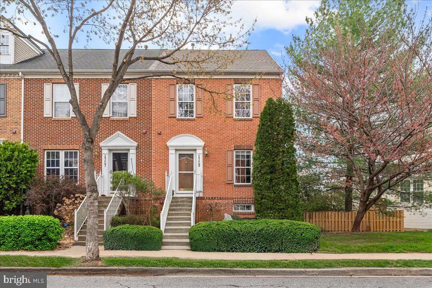 Welcome to this beautifully maintained brick-front end-unit townhome in the highly desirable Dearbought community. Gleaming hardwood floors greet you as you enter the main level, which has been freshly painted. The kitchen features 42" white cabinetry, a stylish gray island, granite countertops, and a pantry. Just off the kitchen, there’s a cozy breakfast area, a family room with a gas fireplace, a sliding door leading to a Trex deck where you can enjoy the gorgeous sunsets, and a fully fenced backyard with two paved parking spaces. The front room boasts a charming bay window bump-out that fills the space with natural light. The newly carpeted upper level offers a generously sized primary suite with a sitting area, an expansive walk-in closet with built-in organizers, and a luxurious en-suite bath with a soaking tub, separate shower, and double vanities. Two additional bedrooms and a full hall bath complete the upper level. The fully finished lower level adds even more living space with a fourth bedroom, full bath, and a versatile recreation room. Dearbought’s HOA takes care of the lawn maintenance, so you have time to enjoy relaxing in your new home!  Major updates give you peace of mind: the roof is just 6 years old, and the HVAC system was installed in 2022. This home is near local shopping, restaurants, major commuter routes, and Downtown Frederick. Welcome home!