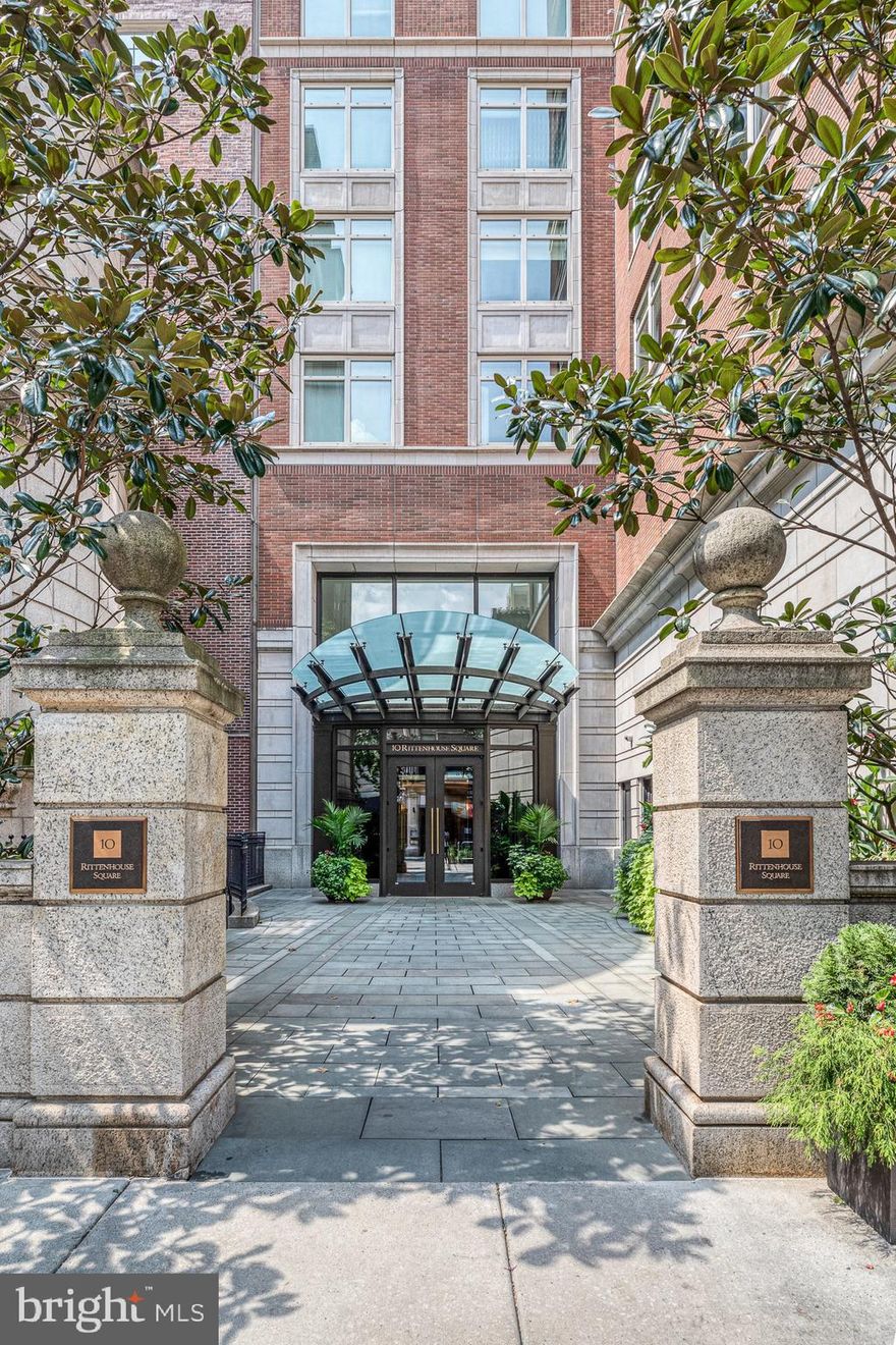 Introducing Unit 2803, an impressive 5,000 SF corner residence in the highly desirable and prominent 10 Rittenhouse Condominium. The views are incomparable as are the finishes used when designing this incredible residence. Spanning the entire half of a floor with extraordinary views sweeping from Rittenhouse Square all the way around to the City Skyline, places this remarkable unit in a class of its own. As you enter the home, a grand foyer opens into a gracious gallery separating your entertaining areas from the four spacious bedrooms. The tremendous living room is adorned with enormous windows which illuminate the home with warm, natural sunlight. A private and enclosed balcony is located off the living room overlooking Rittenhouse Square providing a comfortable outdoor sitting area. Open the pocket doors to an adjacent office with custom shelving throughout and views overlooking the square. Along the north side of the residence are 3 impressive bedrooms with en-suite bathrooms and walk-in closets, a media/tv room and the magnificent dining room that is well-suited for dinner parties. Adjacent to the dining is an eat-in chef's kitchen, complete with kitchen island and high end appliances.  The secluded and serene owner's suite sits in the most private corner of the home with it's own terrace overlooking Rittenhouse Square. Its sprawling owner's bathroom includes a walk-in shower, two separate vanities, heated floors and a private water closet. A pair of customized walk-in closets complete the suite.  The entire home has been outfitted with a tremendous amount of modern features including motorized shades, automated lighting, security system, 9 HVAC zones,  and an integrated Creston4 sound system. Residents enjoy the five star amenities including concierge, doormen, pool, fitness center, business center and a chauffeur driven BMW 740i. TWO onsite garage parking spaces included.