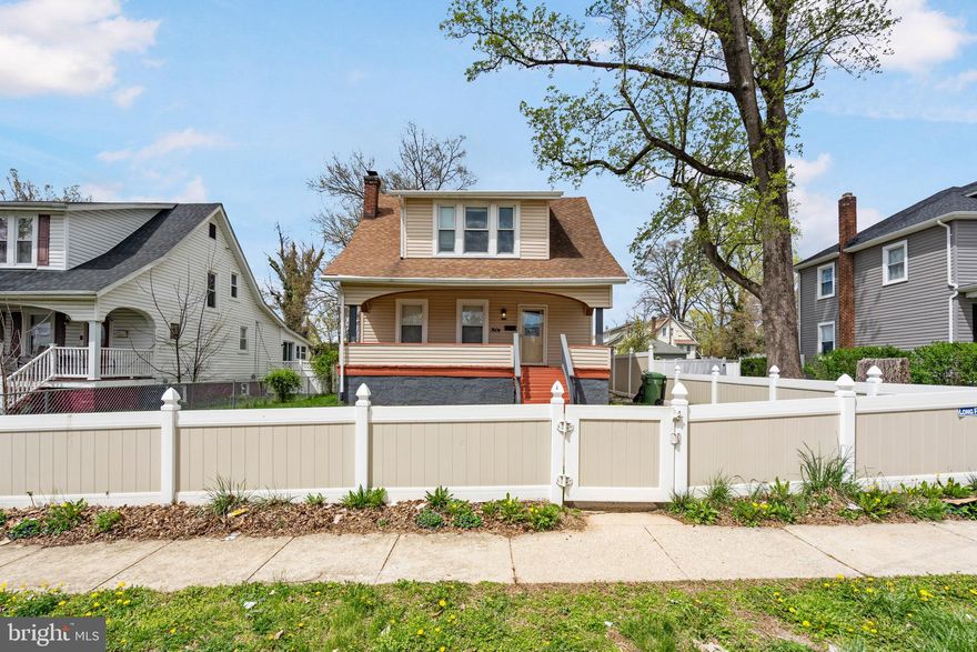 Welcome to this beautifully updated bungalow that perfectly blends comfort and style. Start your mornings with a warm cup of coffee and enjoy the sunrise from the charming covered front porch. Inside, you're welcomed by Luxury Vinyl Plank flooring that flows seamlessly through the living and dining rooms. The living room is ideal for entertaining or relaxing by the cozy fireplace, complete with decorative crown molding for a touch of character. The open dining area flows effortlessly into the spacious kitchen, which features granite countertops, stainless steel appliances, a tile backsplash, ample cabinetry, and a convenient breakfast bar for casual meals. A main-level powder room adds extra convenience for guests. Upstairs, the spacious primary suite offers a peaceful retreat, complete with an updated ensuite bath featuring a jetted tub/shower combo and beautiful tile surround. Two additional bedrooms and a second full bath with a tub/shower combo round out the upper level. The fully finished lower level provides flexible space for a rec room, second living room, or home office, plus a dedicated laundry room. Enjoy summer BBQs in the fully fenced backyard—perfect for entertaining or easily converted into private parking. Ideally located near Liberty Road, I-695, and a variety of shops and restaurants. This one checks all the boxes—don’t miss it!