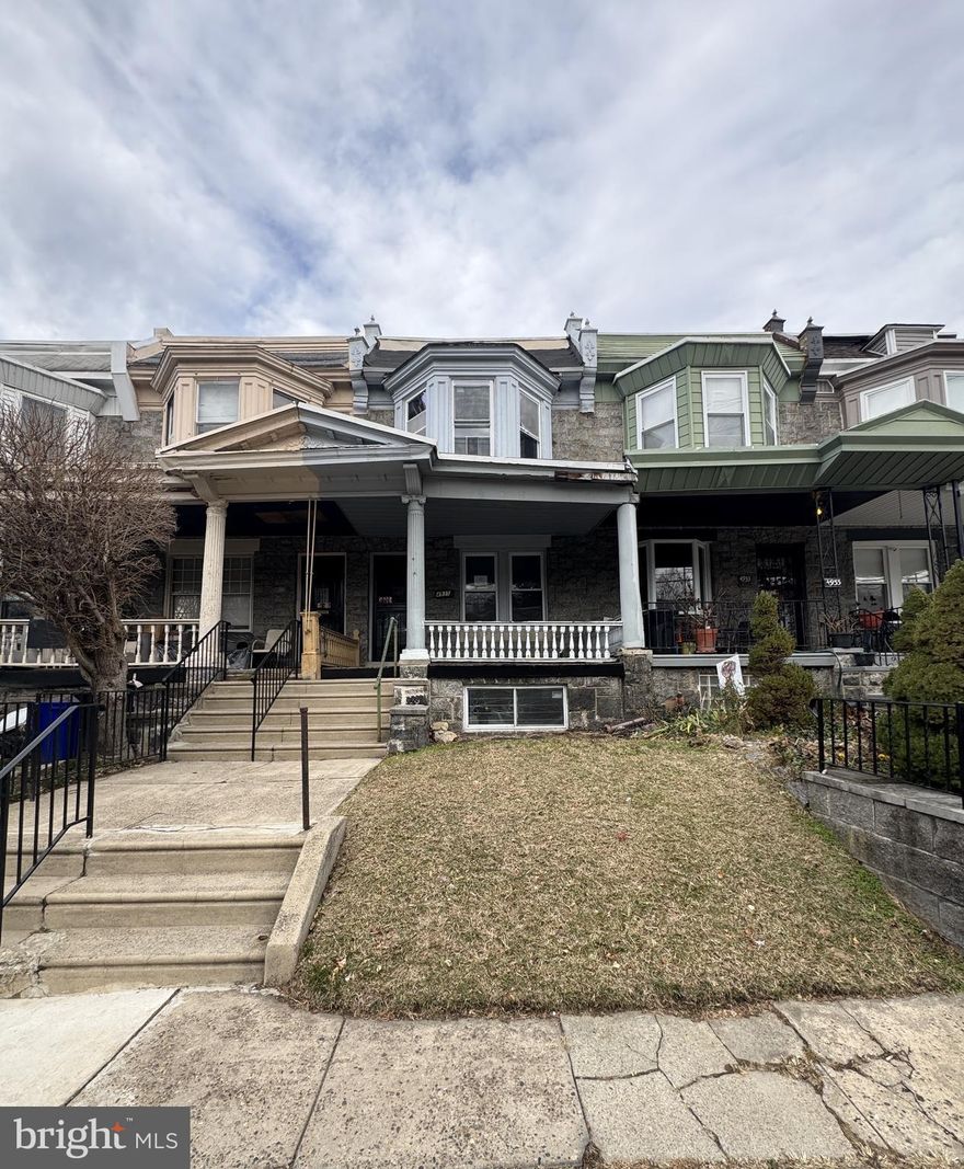 Huge property with a lot of charm.  Large Front porch leads to a double door entry foyer. Huge kitchen leads to a rear yard. Upstairs are 4 large bedrooms and full bathroom. The basement is full but unfinished with plenty of storage and utility options.  The neighborhood is close to parks, major routes and public transportation.