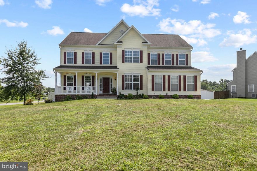 Gorgeous 5 bedroom colonial in desired Leonardtown Farms that is move in ready and features everything you need!  Outside features large lot, pretty landscaping, fenced in backyard with 12x20 shed and deck/pergola for all your entertaining needs!  Come home to beautiful cherry stained hardwood flooring on the main level and  ceramic tile and new carpet throughout.  Gourmet kitchen features gas cooktop, granite counters and amazing stone backplash! Expansive breakfast bar stoned as well to create a beautiful finish in this Tuscan style kitchen.  Enjoy breakfast in the sunroom style eat-in kitchen or coffee on the front porch overlooking your huge front yard.  Office/den on main level for teleworking privacy.   Laundry on upper level is a plus. Master bedroom features sitting area with wet bar and large walk in closet.  Master bath with soaking tub and oversized shower with dual showerheads.  Plenty of beds and bath for everyone. Basement features extra inside storage with kitchenette, full bath and large family room space.  This lovely home has gorgeous paint colors throughout and won't last long! Schedule your tour today!!