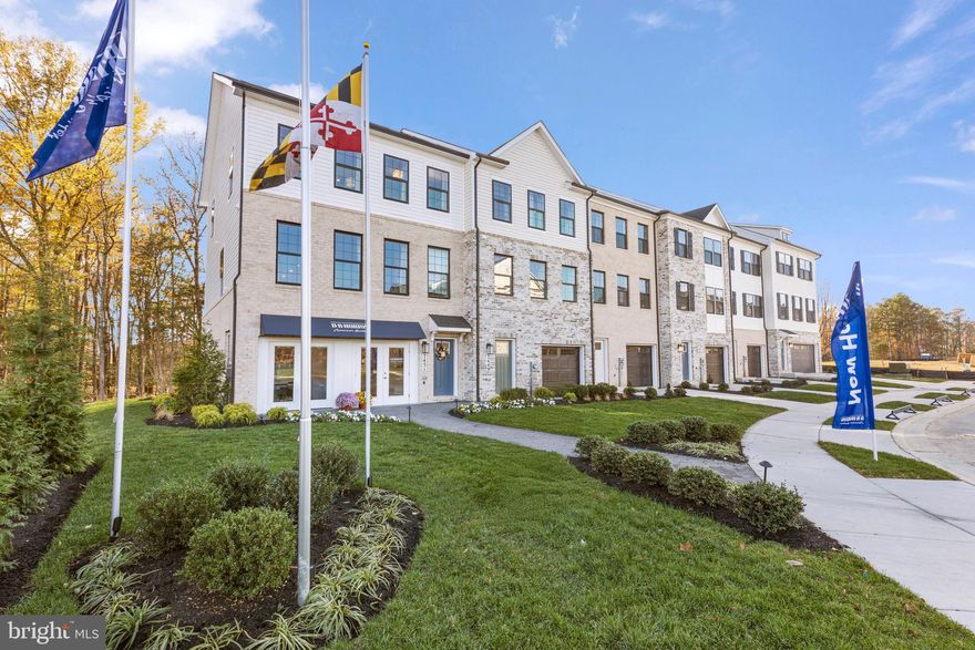 STUNNING MODERN DESIGN! This move-in ready end unit townhome features 3 bedrooms, 3.5 baths, a lower level den and INCLUDES a 12' x 10' DECK off of the kitchen. With a modern exterior and an open and  spacious layout, this home is the perfect living and entertainment space for family and friends. Boasting over 2,208 s.f., this Regent floor plan offers the amenities of a single family home with convenient townhome living. The main living level offers an expansive island and upgraded white cabinets, quartz countertops and stainless steel Whirlpool appliances. Hard surface flooring throughout the entire home offer modern luxury and contemporary appeal. The third level features a luxurious primary suite with a generous walk in closet and a spacious primary bathroom with upgraded white cabinetry and quartz countertops for the double vanity. Two secondary bedrooms with spacious closets, upper level laundry, and hall bathroom. This finished lower level den is the perfect versatile space for both entertaining and living. Simplify your life with D.R. Horton's smart home technology which includes a keyless entry, Skybell (video doorbell), programmable thermostat to adjust your temperature from your smartphone and much more! Commuting and traveling are made easy with quick access to Routes 301, 5, I-495 and the Washington DC area.