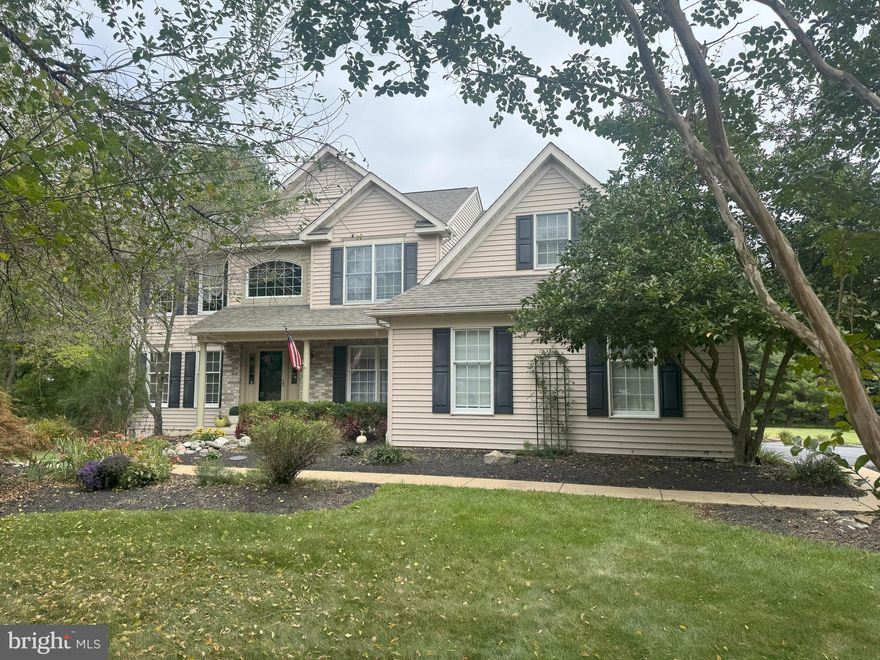 This impressive Colonial is situated in beautiful East Nantmeal Township where 50% of all grounds are protected and dedicated open space to conserve the natural landscape. The location could not be better andis also situated between French Creek State Park and Marsh Creek State Park, a 1,705 acre park with walking, biking, hiking trails, fishing, boating, swimming and more. It's also only a few short miles from shopping and entertainment. There is a lot to admire in this 4 bedroom, 3.5 bath home, including the kitchen addition that would impress any chef. Enter into the 2-story foyer with marble flooring that enters into the family room is polished with hardwood floors and gas fireplace with vaulted ceiling. Natural light-filled views from every window. The main level provides comfort and convenience featuring a formal living room, the formal dining room has trayed ceiling, hardwood floors, chair rail and crown molding. Off the family room is the main level study with glass door entry provides a quiet area for work, featuring hardwood floors, chair rail and crown molding. Off to the right, enter into the gorgeous kitchen, featuring Brazilian granite "crocodile leather" counter tops; the center island has a furniture-like feel, fully equipped with electricity and tons of storage, built in spring shelf for a large mixer. Designed for functional use, this kitchen features 2 dishwashers, double wall oven and cooktop, with custom hood, and a separate pantry.French doors lead to a covered porch/deck with composite decking. There is a pedestrian door from the driveway that has ceramic tile flooring leading to the mudroom/laundry room with set tub. Located feet from the mudroom is the powder room. Upstairs you will love the Master bedroom with a recently remodeled private Master bath with double bowl vanity, soaking tub, 3'X3' stall shower with glass door, and a walk-in closet. The three additional bedrooms have convenient access to the updated and modern hall bath. The upgraded hall bath features ceramic tile, subway tile bath, and lighted mirror. In the lower level,you will find additional living space including a full bath with stall shower, finished for a man cave,playroom, and exercise room, with plenty of additional storage. The privacy woods surrounding the property located in a cul-de-sac, 2.2 acre level lot is just waiting for a pool. Oversized shed in read to store all your tools, lawn equipment, or turn into a workshop. Neighborhood is quiet, great for all the dogwalkers, kid-biking, great place to raise a family. All of this and in Owen J Roberts School District and awarded Blue Ribbon West Vincent Elementary School. This property will offer nothing but years of pure enjoyment. Just minutes from Marsh Creek State Park, Struble Trail, Eagleview's Restaurant Row, and Routes 100/113/30 & the PA Turnpike—this is your opportunity to own a peaceful, storybook retreat with modern updates and room to grow. Co-owner is a Licensed PA real estate. There are blink cameras on the property.