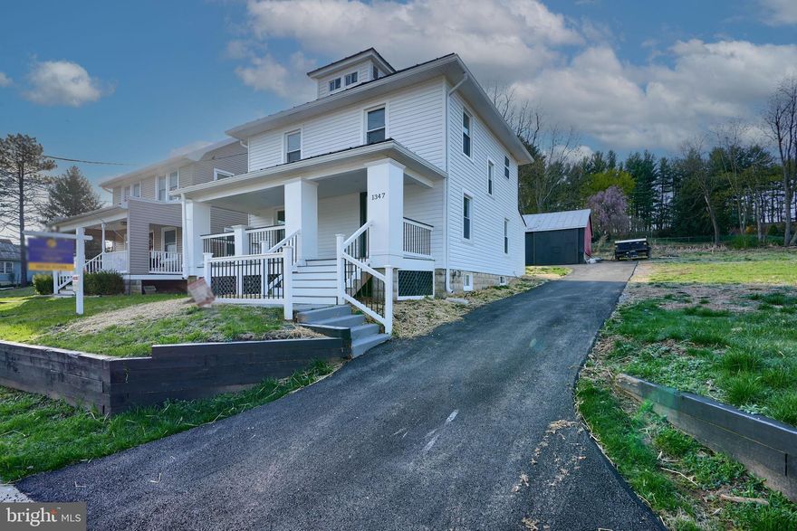 Welcome to 1347 Pleasant Valley Road — Where Modern Comfort Meets Small-Town Charm!  Ever dreamed of living in a home straight out of a Hallmark movie? Nestled on a quiet street, this beautifully renovated home blends classic charm with modern updates, offering the best of both worlds.  A long driveway leads to a large detached garage—perfect for a workshop, extra storage, or both. You'll love the convenient rear entry with a concrete patio, ideal for grilling, entertaining, or enjoying peaceful evenings outdoors.  Step onto the charming covered front porch, a perfect spot for rocking chairs, morning coffee, or relaxing alone or with guests. Inside, you’re welcomed by an open-concept living and kitchen area featuring brand-new stainless steel appliances, updated countertops, and new cabinetry. A full bathroom on the main floor adds convenience, and additional flex space near the rear door is ready for your personal touch.  Upstairs, you’ll find three bright and airy bedrooms, another full bath, and a second-floor laundry area—making daily living a breeze. Original built-in hallway cabinets provide character and bonus storage.  The clean, spacious basement offers incredible potential, and the attic—accessible through the first upstairs bedroom—adds even more storage options. Dual-zone climate control ensures year-round comfort throughout the home.  This is a complete, ground-up renovation by an experienced and responsible seller. Whether you're looking for peaceful country living or a place full of thoughtful updates, this home delivers.
Don't miss your chance to make this inviting home yours!