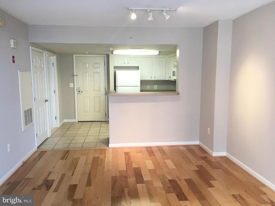Bright and sunny 1 bedroom condo with wood floors throughout, master walk in closet, washer/dryer, 1 assigned garage parking space, balcony, all just 1 block from metro, Pike &  Rose shopping, theaters, restaurants, coffee and bake shops, bowling and close to NIH, Walter Reed, I-270, 495 and minutes to DC line. Loaded amenities: 24 hr concierge, fitness center, theater room, pool, convenience store, community lounge, billiards room.  Location x 3!  Tenant's in the moving process to please excuse packing boxes.