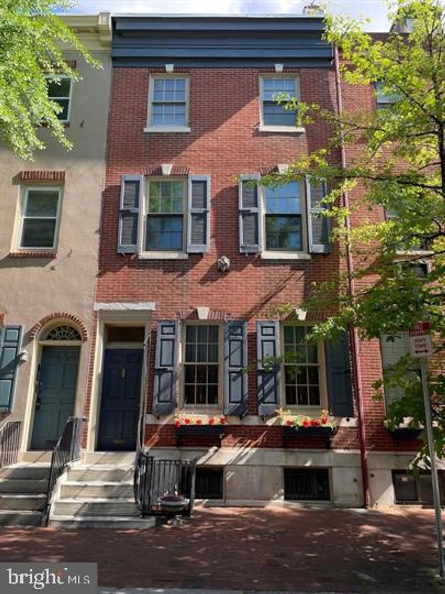 Fabulous Listing in Society Hill.  A Wonderfully Maintained Triplex for SALE running 78 ft. deep with over 3200 sq. ft. of Living Space.   Handsome Brick Façade with Newer Windows, Large Rooms throughout, and all self-contained.  The Property consists of a 3 Bedroom Owner’s unit, a 2 Bedroom and a 1 Bedroom.  1st Floor Unit - Huge 3 Bedroom, 2 Full Bath – Originally was the Owners Unit with soaring ceilings, Beautiful Solid Oak Hardwood Floors throughout, Large Eat in Kitchen, Great Closet Space and a Side Breezeway.  2nd Floor unit - Light Filled 2 Bedroom with High Ceilings, Original inlaid Hardwood Floors, Eat in Kitchen and a Gorgeous Marble Fireplace with Original Wood Mantle plus a Full Tile Bath.  3rd Floor unit - Sizable 1 Bedroom with Great Ceiling Height, Hardwood Floors, Eat in Kitchen, Full Tile Bath and Rear Deck Potential.  Basement- Clean, Neat and Dry with unbelievable amounts of space and running the entire length of the property.  3 Separate Rooms, Full Bath, Walk in Closet, Incredible Storage Space and Mechanical Room.  This is a great property in an A+ location and could be converted into a Spectacular Single-Family Home.  The 1st & 2nd Floor units are currently vacant and the property is easy to show. This property has 4 Full Bathrooms. Make your appointment today!