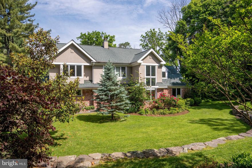 Understated and stealthy Euro contemporary masterpiece in Villanova. This traditional brick raised ranch home was completely gutted and expanded in 2008 by local boutique builder Tom Guy. Meticulously designed and featuring ultra-high quality materials throughout, this 6 bedroom 5.5 bath home has an open floor plan with first floor in-law suite; sophisticated gourmet kitchen with custom cabinetry and stainless appliances open to dining area with access to rear deck overlooking large private rear yard. Two living/family spaces separated by a dramatic two-sided fireplace and custom lighted, built-in shelving are open to the kitchen as well and look to 2 story foyer with floating stair and massive window at front of house. First floor in-law suite features living room with wet bar and microwave, separate bedroom, private bath and laundry closet with wash tub. Other first floor amenities include custom maple floors with slate borders, powder room with waterfall sink, custom kitchen pantry, built-in desk area, closets and rear hall to driveway and garage. Upper level has second laundry,  4 bedrooms and 3 full baths including a master suite with 2 walk-in closets, sumptuous bath and sitting room with private deck. Lower level includes full bedroom, bath, theater room, storage/mechanical room and mud room leading to stairs to rear yard. Five zone HVAC; European style materials, built-ins, solid-wood doors, contemporary bath fixtures and wall coverings create a clean, stylish feel that you rarely see in this market. All located within seconds from Philadelphia Country Club, Conshohocken highway interchange and corporate center. All this with taxes under $20K!!