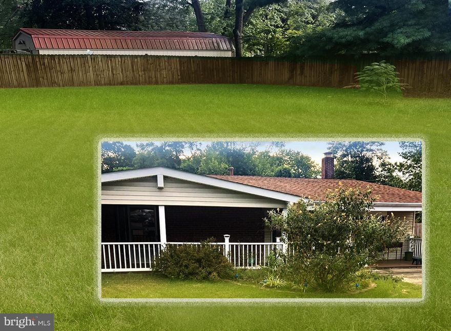 RAMBLING RANCHER EXUDING RENOVATION POTENTIAL in PRIME COMMUTER LOCATION central to Baltimore, Annapolis, and D.C.!  Corner lot on neighborly cul-de-sac with multi-vehicle parking court.  Fenced .26 acre boasting large rear yard with proven above ground pool potential!  BONUS 2-STORY BARN STORAGE SHED with electric!  Welcoming covered front porch with Trex-style flooring.  Flexible use rooms with custom built-ins to fashion to your needs including: 3 Bedrooms; 2 Full Baths; galley-style Kitchen w/gas stove & portable dishwasher; Family Room with curved brick fireplace; 2 oversized walk-in closets; public water/sewer; newer hot water heater; laundry.  Everything conveys "as is."  READY & AWAITING YOUR UNIQUE TOUCHES AND FLAIR!