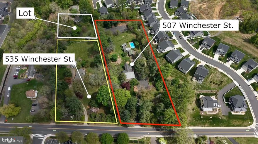 This extraordinary offering includes two historic homes, together with a contiguous .64 acre parcel. For detailed information on each of the properties, please see MLS Listing # VAFQ2016280 for 507 Winchester Street (6000 SF)and Listing #VAFQ2016282 for the adjacent 535 Winchester Street (3000 SF).  With a total 5.6 acres in three separate parcels, the properties are perfect as a family complex with plenty of room for recreation and private living. The other distinct possibility is to develop the rear part of the property, now or eventually. So much flexibility and creativity can take these properties to the next level. Current by-right development would allow for multiple lots, with a possibility of greater density. No HOA or other restrictions. Please contact Lister for details.
