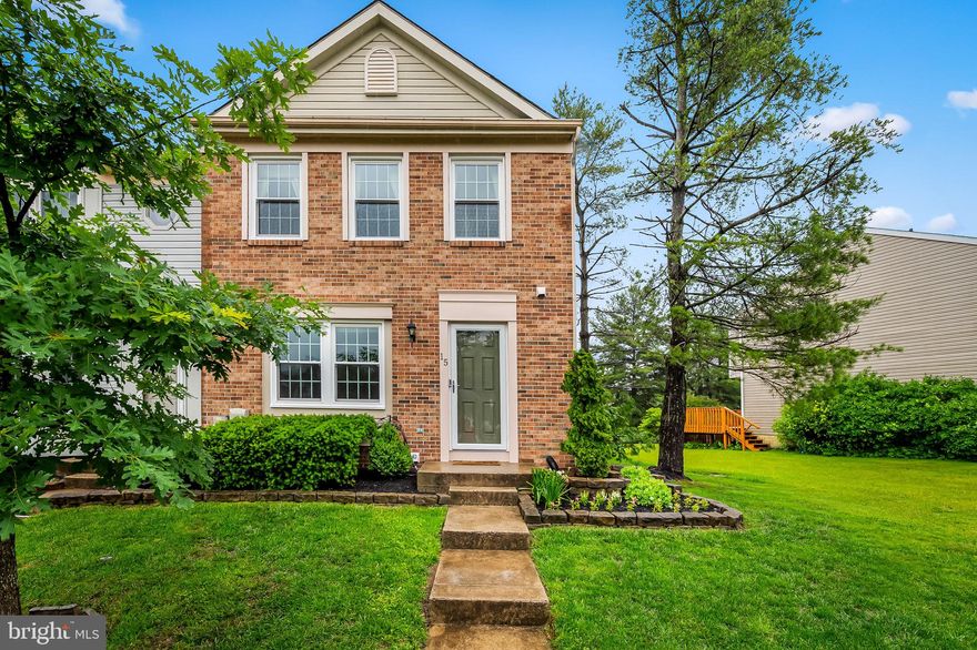 The M Group of Long and Foster is pleased to present 15 Margery Court. This charming brick front end of group townhome is perfectly situated in the desirable Nottingham community and features three bedrooms and one and half bathrooms. From the moment you arrive, you'll be impressed by the great curb appeal, with its well maintained exterior and landscaped front yard that creates a warm and inviting first impression. Inside, the main level features laminate flooring, an updated kitchen with granite countertops, tile backsplash and stainless steel appliances. The adjacent dining room opens to a large deck and a fully fenced yard with fire pit, perfect for relaxing or entertaining. The second level features three spacious bedrooms and an updated full bathroom with dual vanities. Additional highlights include new windows throughout and a full basement with rough-in. Conveniently located near shopping and dining. This move-in ready home is ready for its new owners. Make it yours today!