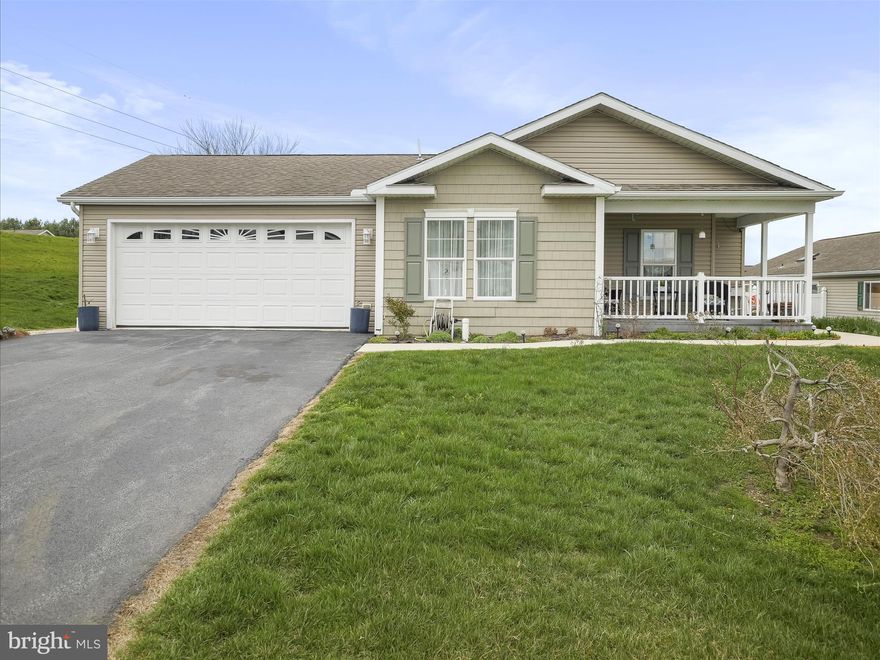 MOTIVATED SELLER BRING OFFERS 
Seller is under contract to purchase a home.
Style and class are what you'll get in this beautiful one level home.  A 55+ community with a low monthly fee of $350 covers your lawn maintenance, snow removal, sewer and trash.   You will love the layout, with 2 bedrooms off to the left when you enter, a full bath and laundry.  This hall then leads you to the main bedroom where you have a large ensuite bath with walk in shower.  A nice open living room leads to your spacious dining room.  The focal point of this home and what you're sure to fall in love with is the stone arch/wall over the gas stove, giving you character and charm.  A large island is great for cooking, baking, hosting, and entertaining.  But wait there's still more!  A bright sunroom that opens up to a private, paver patio.  There is nothing you won't love about this home.  Clean, well maintained, and move in ready.  Lots of storage with your outdoor shed, and a cozy covered front porch are just a cherry onto of the sundae of this home.