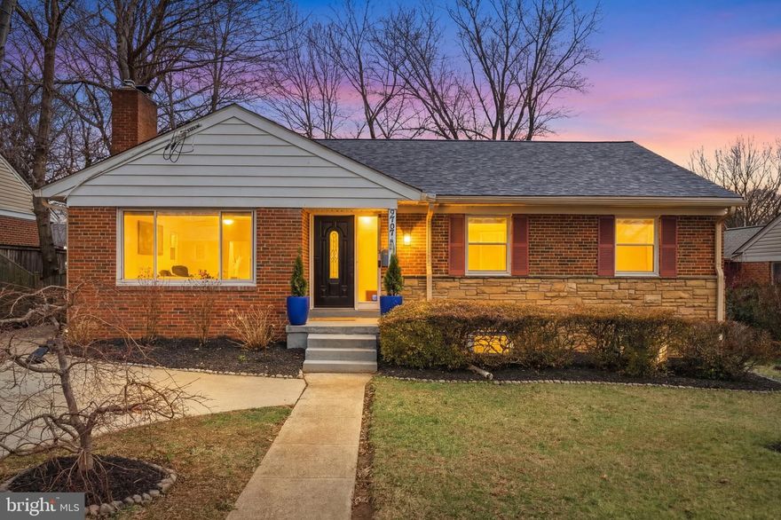 Welcome to this beautifully updated and exceptionally located rambler just moments from the Forest Glen Metro Station, nestled in one of Silver Spring’s most desirable neighborhoods. Offering the perfect blend of charm, space, and modern upgrades, this elegant 5-bedroom, 3-bathroom residence delivers two expansive levels of versatile living designed for today’s lifestyle. A gracious, light-filled foyer welcomes you into the main level, where a spacious living room is anchored by a cozy fireplace with a custom mantel and a stunning picture window overlooking the front yard. The formal dining room, bathed in natural light, flows seamlessly to a screened-in sunroom and the private backyard—creating an ideal setting for effortless indoor-outdoor entertaining.

The thoughtfully designed main level features three well-appointed bedrooms and two beautifully renovated bathrooms. The upgraded kitchen combines style and functionality with granite countertops, stainless steel appliances, and abundant cabinetry. Rich hardwood floors, fresh designer paint, and generous closet space enhance the home's warmth and sophistication. The fully finished lower level impressively extends the living space, highlighted by a large recreation room complete with a wet bar—perfect for hosting gatherings or relaxing evenings. Two additional bedrooms or flexible bonus rooms, along with a stunningly renovated full bath, provide ideal accommodations for guests, extended family, or private workspaces. Ceramic tile flooring and recessed lighting create a bright, modern ambiance throughout. Step outside to the serene screened-in porch overlooking a fully fenced backyard with ample room for gardening, recreation, or outdoor entertaining.

Additional highlights include an updated kitchen and baths, a newer roof (5 years), furnace (9 years), hot water heater, updated appliances, a multi-car driveway with EV charging, and unbeatable proximity to the scenic trails and green spaces of Sligo Creek Park. Perfectly positioned near parks, dining, shopping, and major commuter routes—including quick access to Interstate 495—this move-in-ready home offers an exceptional combination of comfort, flexibility, and convenience in a truly coveted location.