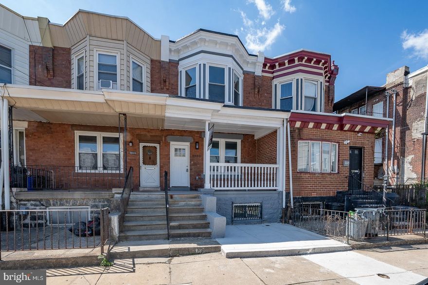 Welcome to 5950 Delancey Street — a beautifully renovated row home in the heart of Cobbs Creek, West Philly!

This modern gem offers 1,655 square feet of thoughtfully designed living space, featuring three spacious bedrooms and two full bathrooms upstairs, plus an additional bedroom and half bath on the finished lower level — perfect for guests, a home office, or extra living space.

Step inside to an open floor plan where the kitchen shines with stainless steel appliances, a gas stove, and a stylish breakfast bar. The kitchen flows seamlessly into the dining and living areas, accented by recessed lighting and a decorative fireplace, creating a warm and inviting atmosphere.

At the rear of the home, a laundry/mudroom awaits your personal washer and dryer setup. The fully finished basement offers even more storage, living space, and flexibility with a full bedroom and half bath.

Throughout the home, you'll find high-quality finishes: luxury vinyl tile flooring, sleek modern bathrooms with ceramic subway tiles, and fresh new windows. Plus, brand-new central air and heating systems keep you comfortable all year long.

Outside, enjoy both a charming front porch—perfect for meeting neighbors—and a private backyard oasis ideal for relaxing or entertaining. Street parking is readily available for added convenience.

With its modern amenities, complete renovation, and unbeatable location, this move-in ready home won’t last long. Don’t miss your chance to make it yours!