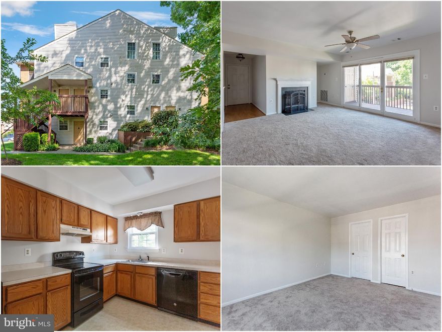Garden Style - One Level Condo! Open & Airy Condo offers Beautiful & Spacious Lifestyle  Large Kitchen , Black & Stainless Steel Appliances , Family/Living Room with Cozy Wood Burning Fireplace,  Large Master Ste w/Master Bath & Walk-In Closet  Washer/Dryer   Atrium Door to Balcony.  Min.to Old Town Manassas, shopping, restaurants & VRE Rail. Rent includes: Trash/Water/Sewer/Snow Removal.  Rollingwood is beautifully landscaped with various trees, shrubs & mulched landscape beds.