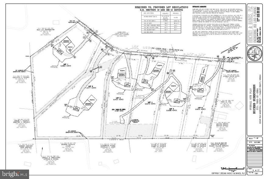 Nestled between Old Auburn Rd and Squires Ln is a stunning picturesque lot full of verdant growth and overwhelming potential. Six lots are being sold as one unit to a prospective buyer. Subdivision plans will be completed by Fauquier County in the next few months, with the help of a local civil engineer. Access to the property is by appointment only, either by contacting the listing agent or using Showingtime. With the listing agent’s approval, visitors may access the property by 4x4 vehicle only. All other vehicles must be left by the entrance near Old Auburn Rd. Visitors may tour the property by foot (or with their 4x4 vehicle). Please do not access unless you have the intent to purchase and prior approval from the listing agent.

Only individuals or corporations able to post bonds will be considered. Current appraisal and civil engineer drawings available upon request to identify proposed lot demarcation or see listing photos.

The property was recently professionally appraised at a value of $1,680,000 once it is subdivided and platted. Buyer will be required by the county to post construction bonds in the total amount of $248,000 before final subdivision is approved by the county. The Seller is listing the property at appraised value less bond cost.