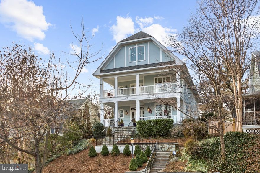 6BR, 6500SF home near Key School, built 2005 by Chryssa Wolfe. Terrific floor plan, high ceilings, quality finishes. Front + back porches, banquet-size DR, chef's kitchen w/2DW, family room open to porch, level garden w/pool/outdoor shower, garage + add'l parking.  Luxurious master w/ private balcony plus 3BR up + third floor family room and BR; LL rec room + BR suite.