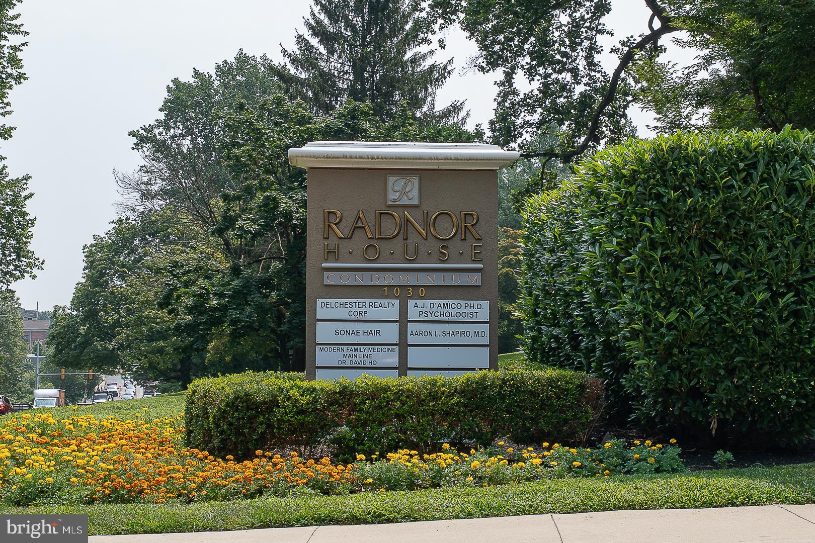 This condo in the well maintained community of Radnor House features convenience and affordability right in the heart of the Mainline. As you drive up the lane toward Radnor House, you will notice the abundance of trees and landscaping in the open spaces surrounding the property. Once inside you are greeted by a modern lobby area with a manned security desk. The fourth floor condo provides a light, bright space with large windows, white kitchen cabinetry and neutral finishes. The Kitchen was reconfigured from the original layout to provide additional cabinetry and counter top space, which along with the gas range, will suit the home cooks. Wall to wall carpet is in excellent condition but features parquet wood flooring underneath to give the new owner options to have area rugs over hardwood if they choose. This unit is all ready for it's new owner to make it their own, carefree living space. Newer additions and updates include renovated kitchen to provide more storage and counter top space, newer kitchen floor and lighting, new dishwasher, new range hood, updated bathroom with new vanity. new window treatments, paint was refreshed and outlets were replaced. Location is walking distance to commuter trains, close to Villanova Univ., the Bryn Mawr medical complex, shopping, parks, restaurants and more. Note that all exterior maintenance and utilities except cable are included with monthly fee.