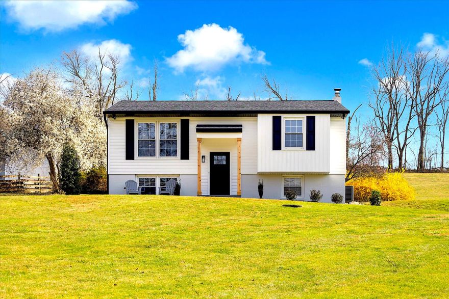 Completely renovated and move in ready, this 3BR/2BA split foyer home with lower level bonus/guest room sits on 1.19 scenic acres in Mount Airy Md with a peaceful stream and private setting. Thoughtfully updated to maximize space and flow, the home lives larger than expected with an open main level, spacious bedrooms, and a fully finished lower level offering a bonus room/guest room and full bath, ideal for guests, kids, home office, or additional living area.
The updates features a brand new kitchen with quartz countertops and accent tile backsplash, stainless steel appliances, and modern cabinetry, along with beautifully updated bathrooms, new interior trim, and quality finishes throughout. Major upgrades including a new roof, siding, and gutters provide a beautiful modern look and peace of mind.
Enjoy quiet mornings from the custom front sitting area overlooking the stream, where deer are often seen passing through for a drink.
Homes with this level of renovation and setting rarely become available in this low inventory area with convenient access to Mount Airy, New Market, Frederick, and commuter routes to Baltimore and DC, this is a rare opportunity to own a fully updated home with space, privacy, and modern appeal.