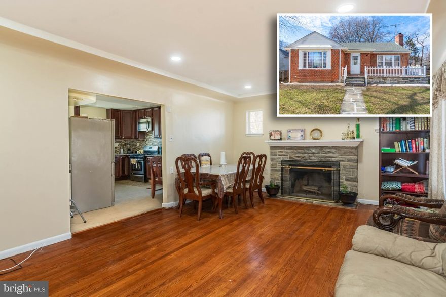 MOVE IN READY RANCHER WITH OVER 2,500 SQ. FT. OF LIVING SPACE!  Tons of updates throughout this all brick rancher including a kitchen renovation 2 years ago, new windows, and new HVAC & hot water heater!  Features include a spacious living room w/ a wood burning fireplace, separate dining room, Chef's eat-in kitchen w/ granite counters & ss appliances, 3 main level bedrooms with 1 full bath, fully finished basement with 2 living areas, 2 additional bedrooms with a 2nd full bath, spacious fenced yard, and driveway parking for multiple cars!  Conveniently located minutes from 695, Rt. 40, and tons of shopping!